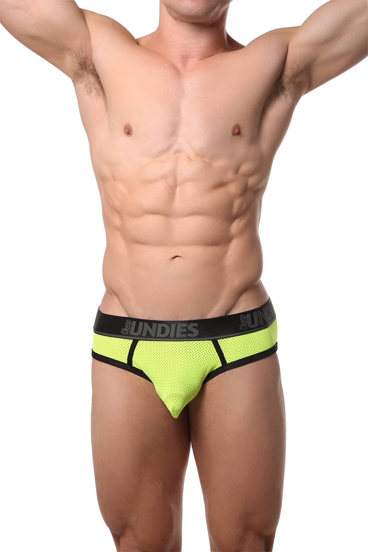 CheapUndies Neon-Green Mesh Jock-Brief