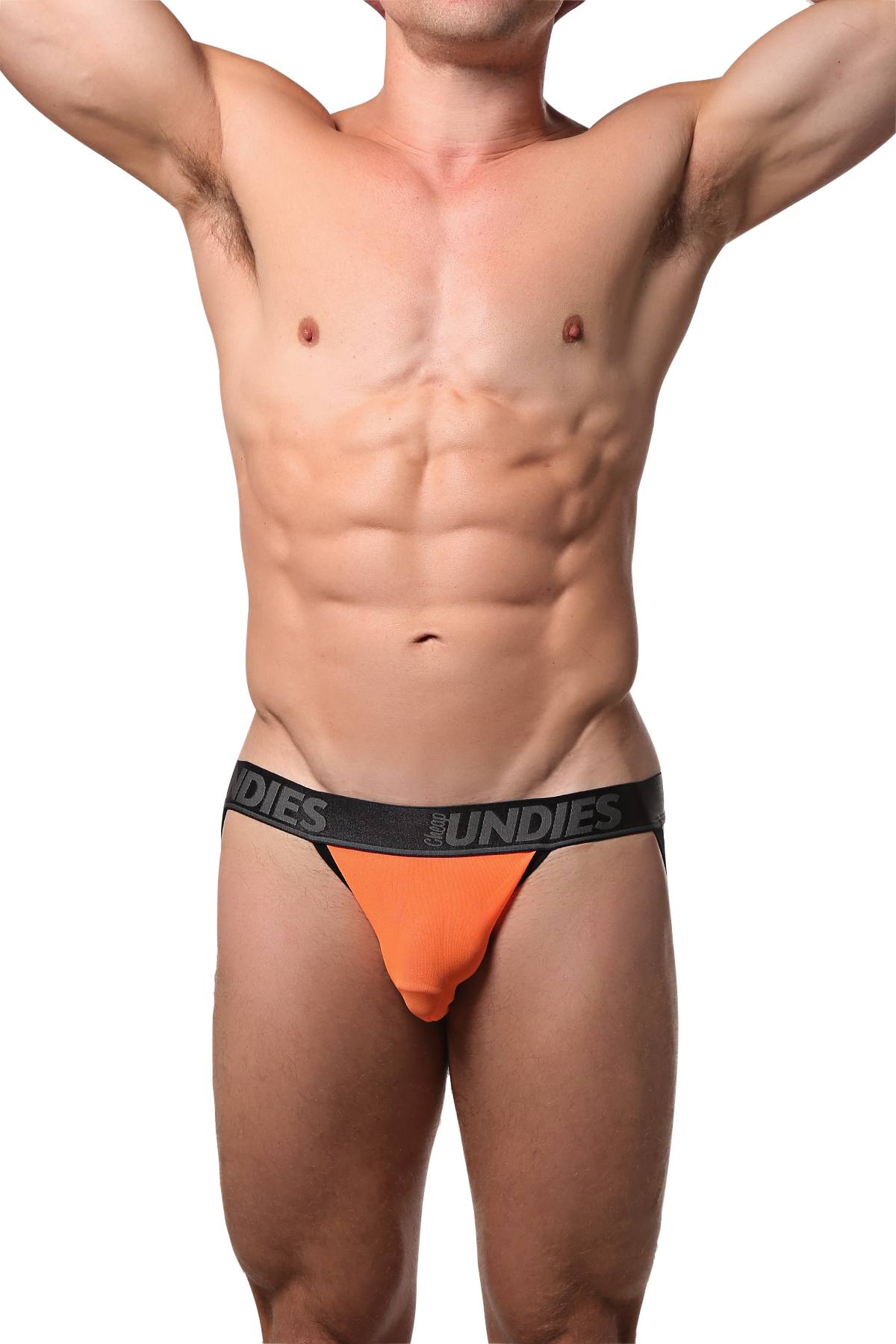 CheapUndies Neon Orange Exposed Mesh Jockstrap