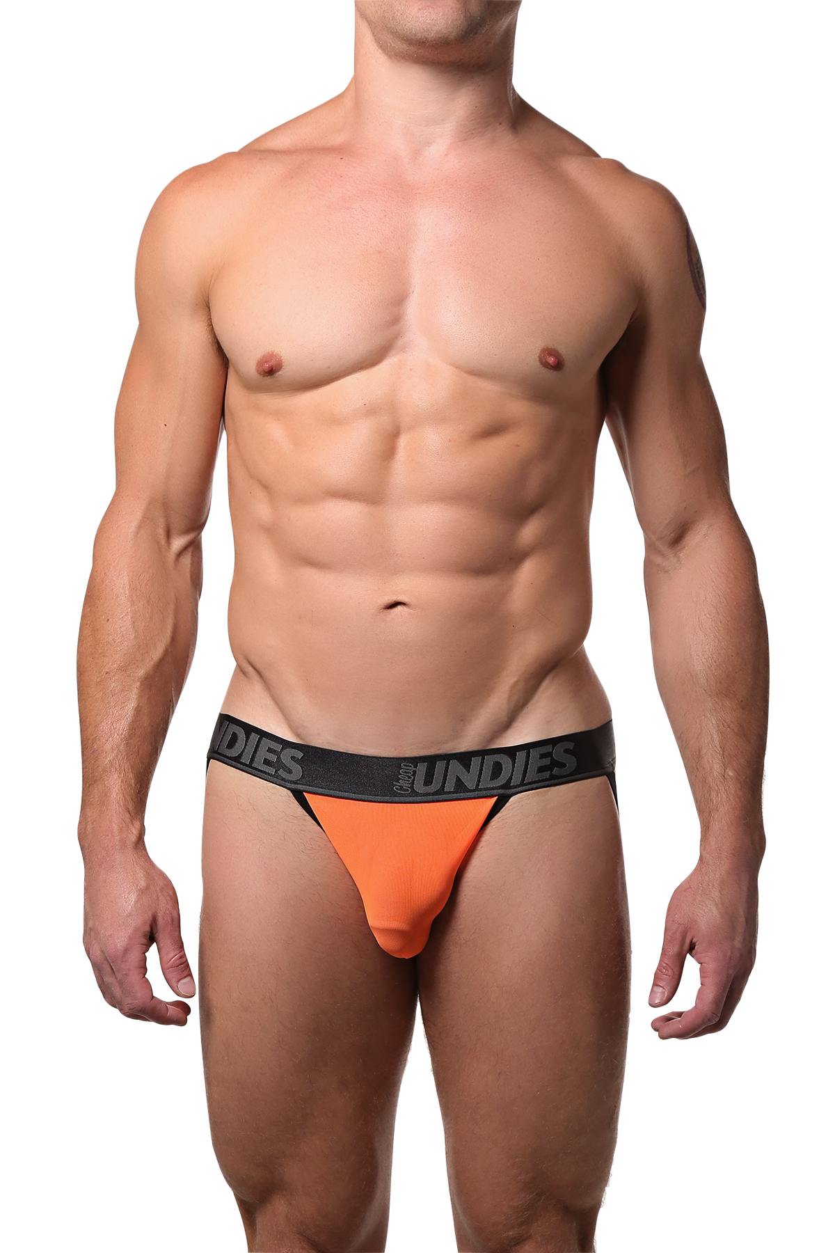 CheapUndies Neon Orange Exposed Mesh Jockstrap