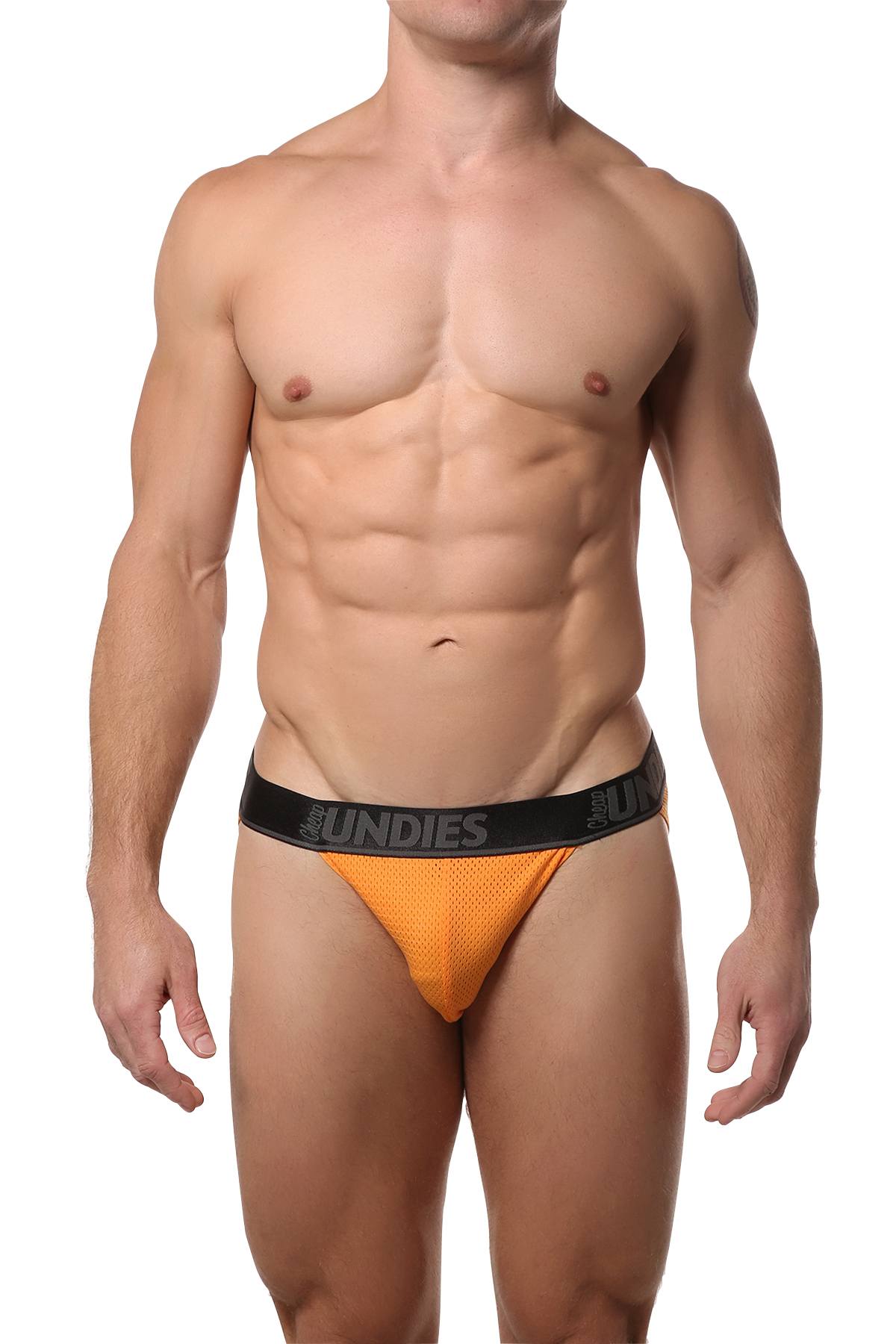 CheapUndies Orange Mesh Bikini Brief