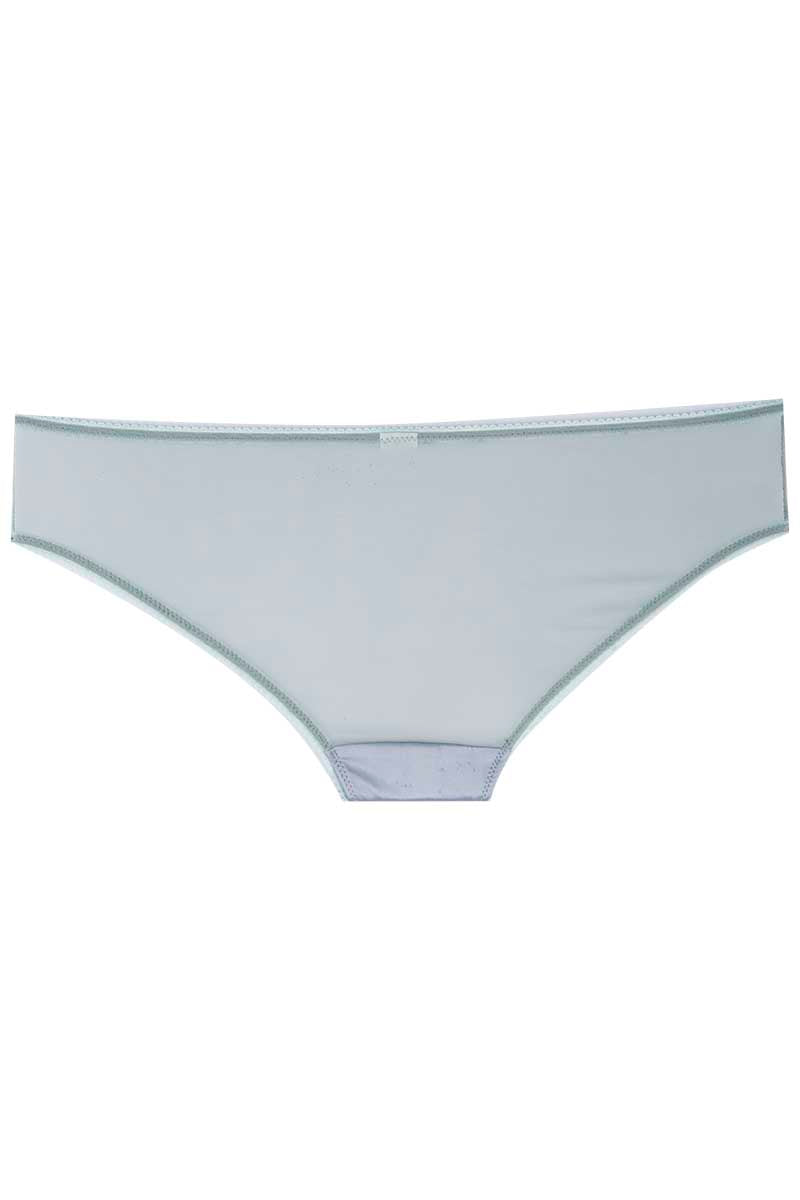 Christian Lacroix Pearl & Blue Glass Lace-Accent Satin Bikini