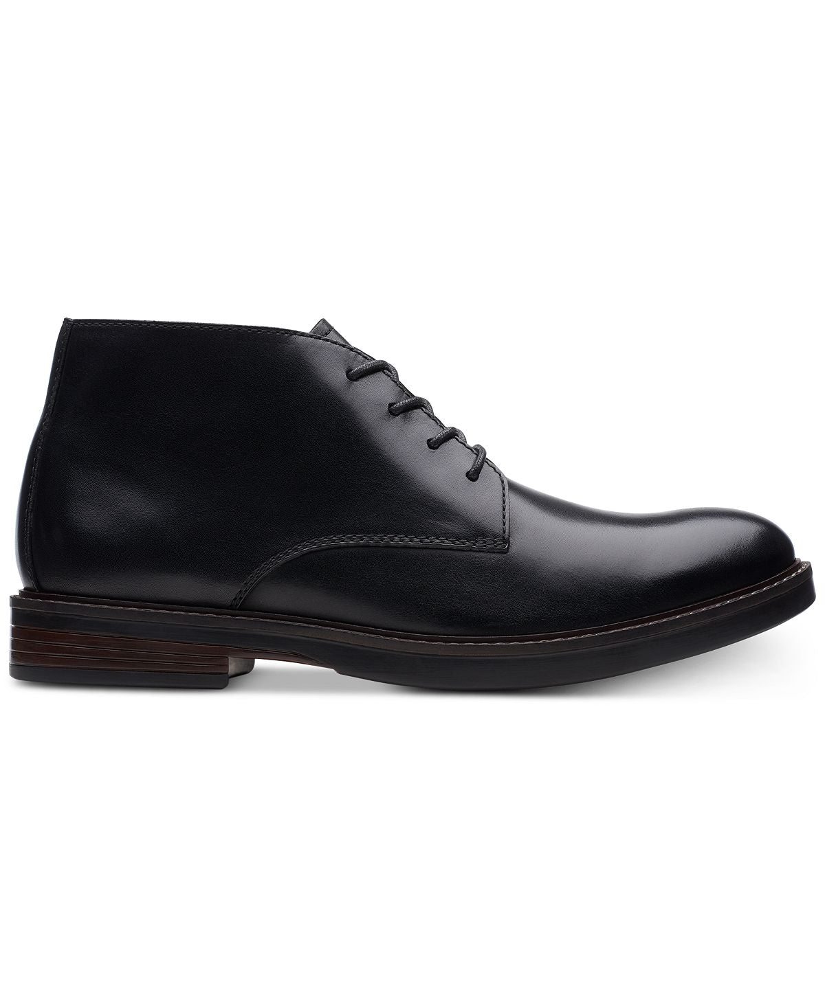 Clarks Paulson Mid Black Leather Casual Boots Black