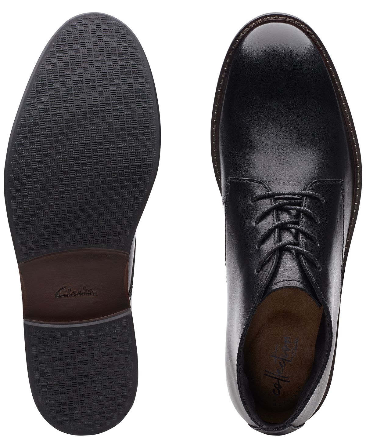 Clarks Paulson Mid Black Leather Casual Boots Black