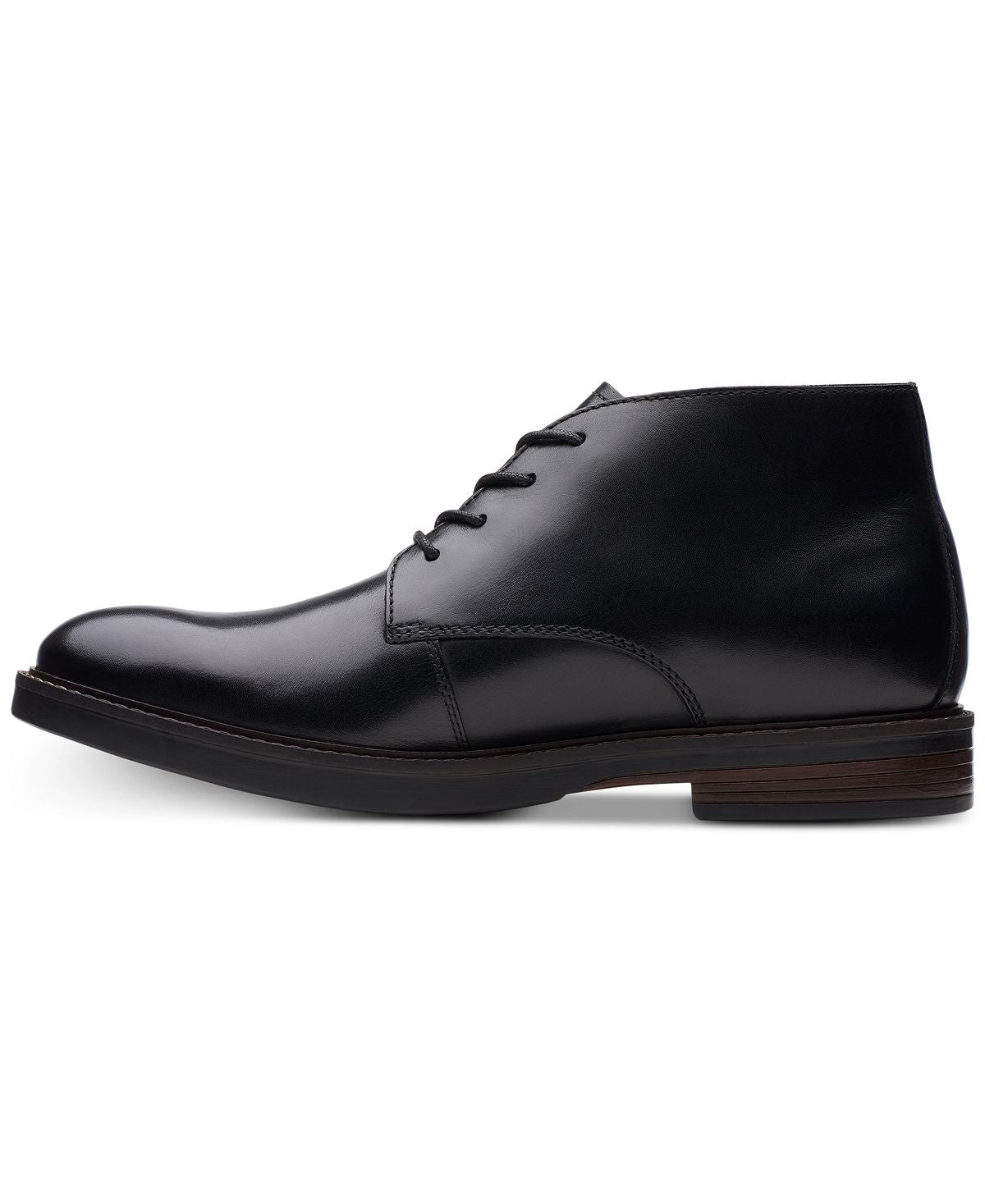 Clarks Paulson Mid Black Leather Casual Boots Black