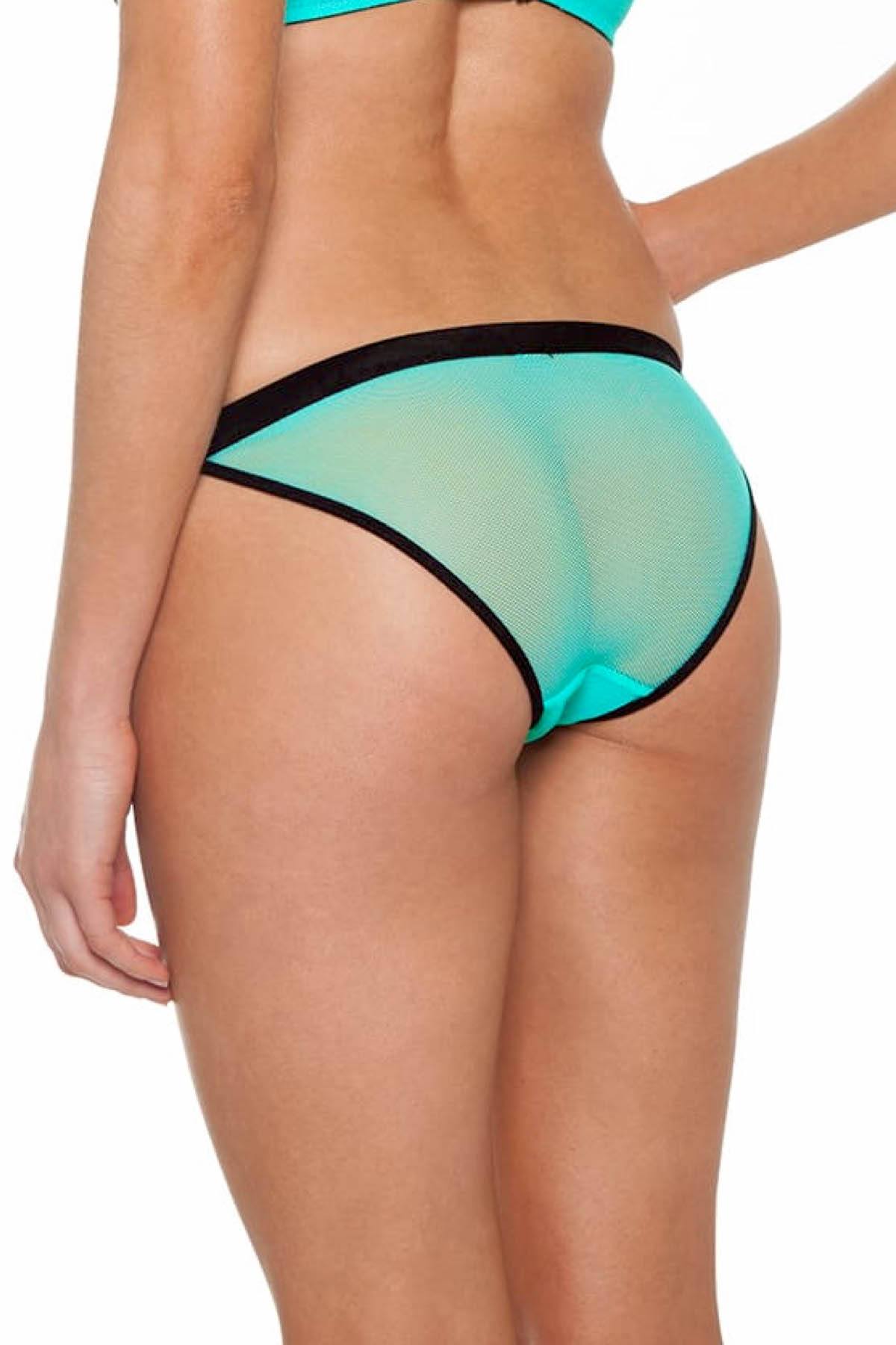 Claudette Aqua Fishnet Tanga Bikini