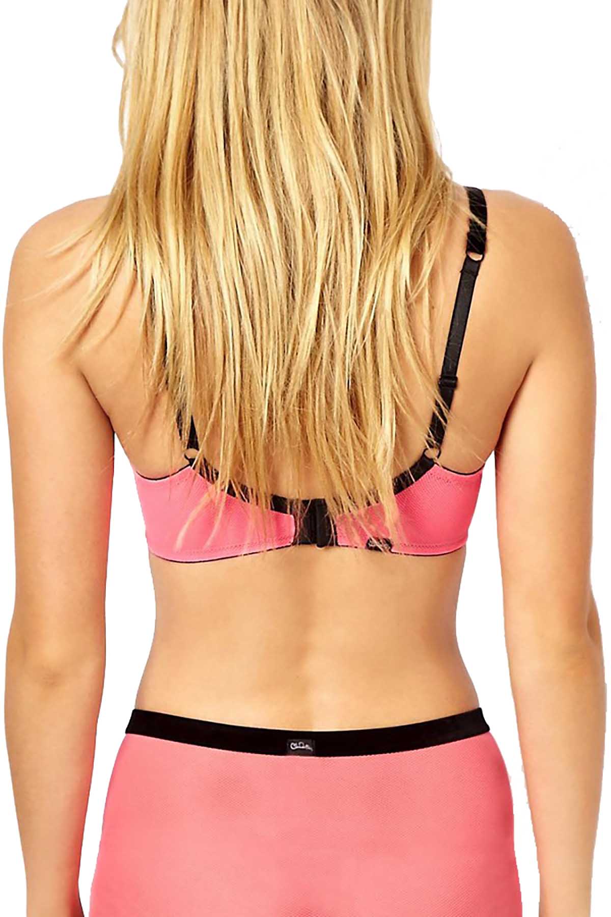 Claudette Pink Mesh Demi Bra