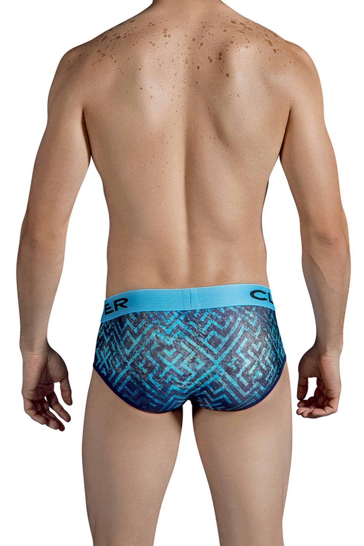 Clever Dark-Blue Labyrinth Piping Brief