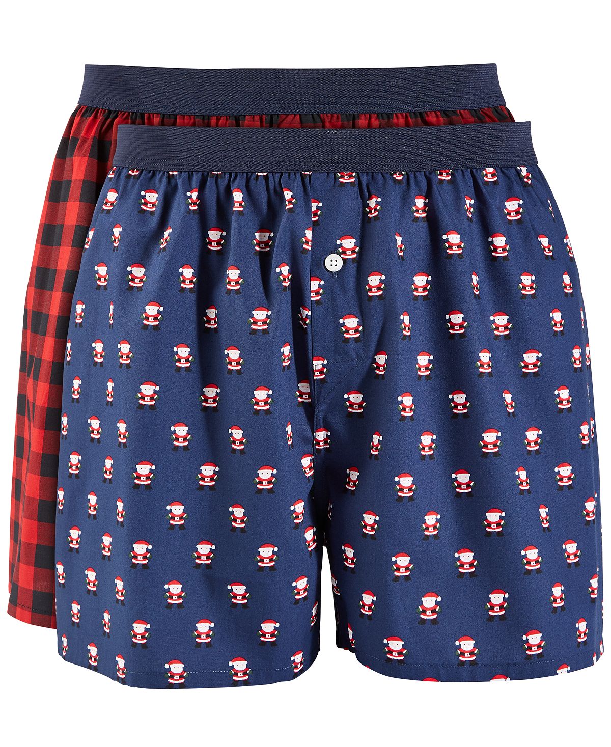 Club Room 2-pk. Holiday Printed Cotton Boxers Santa Print