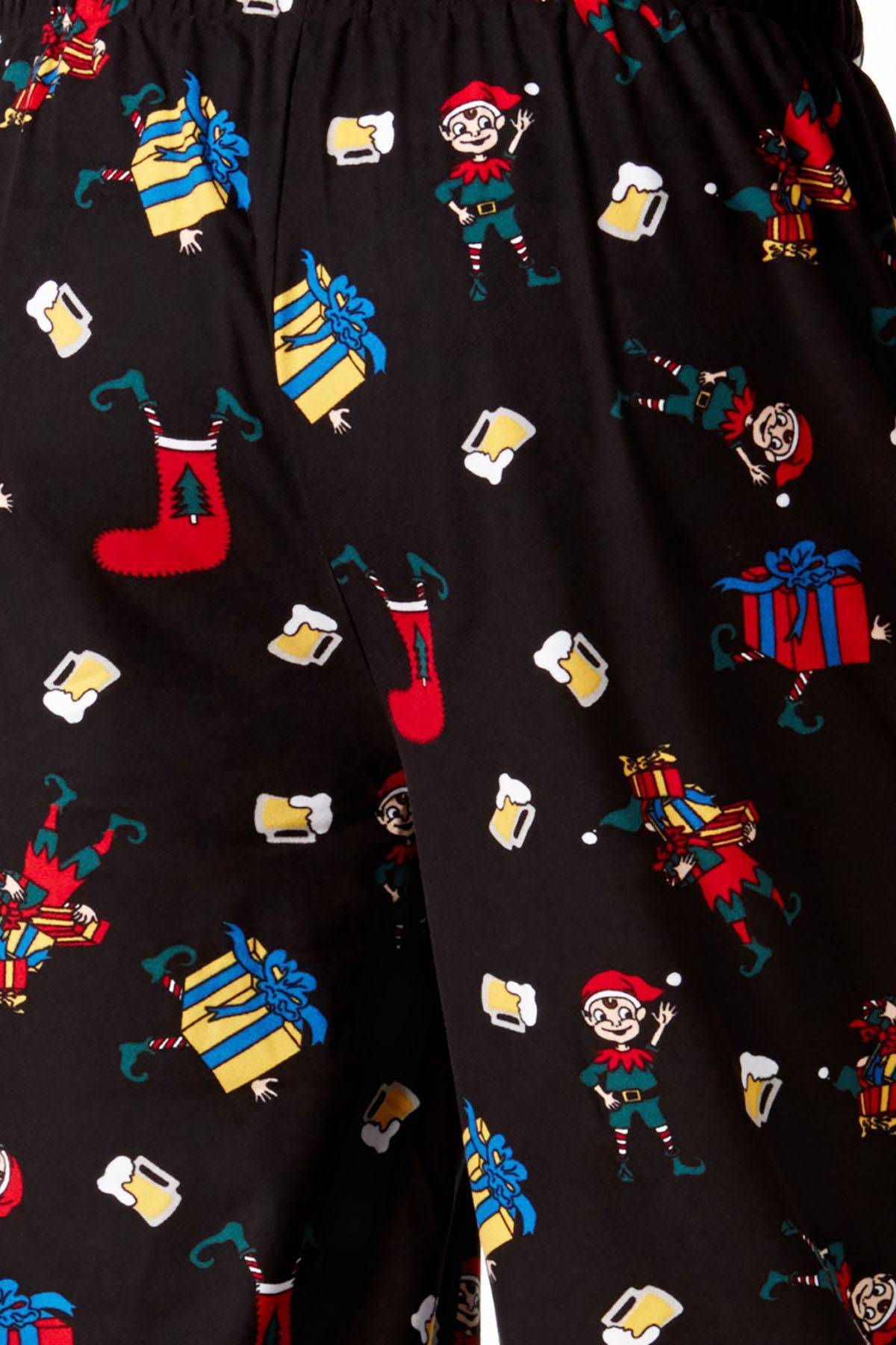 Club Room Black Drunk Elf Printed Pajama Pant