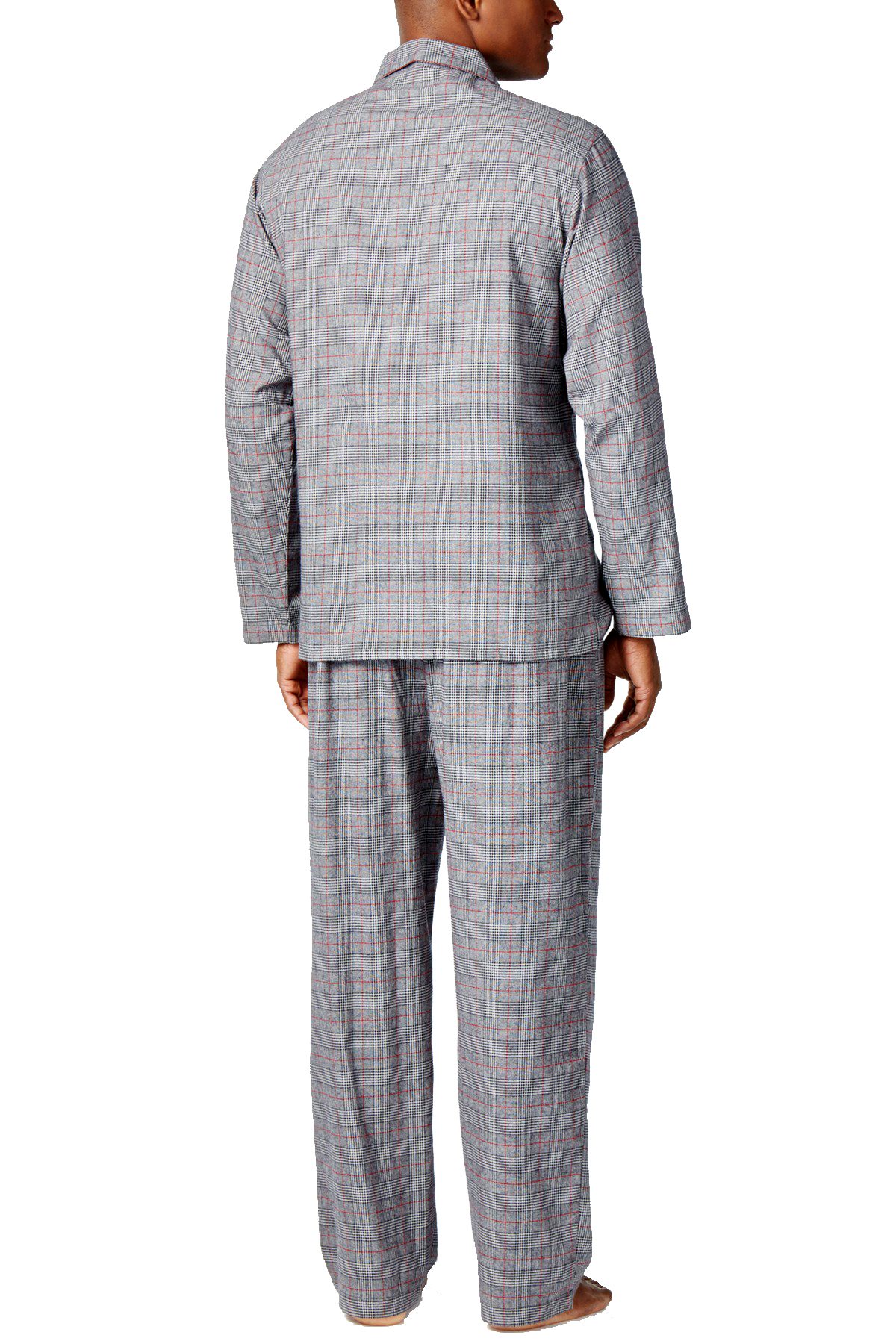 Club Room Burgundy Glenplaid Tonal Pajama Set