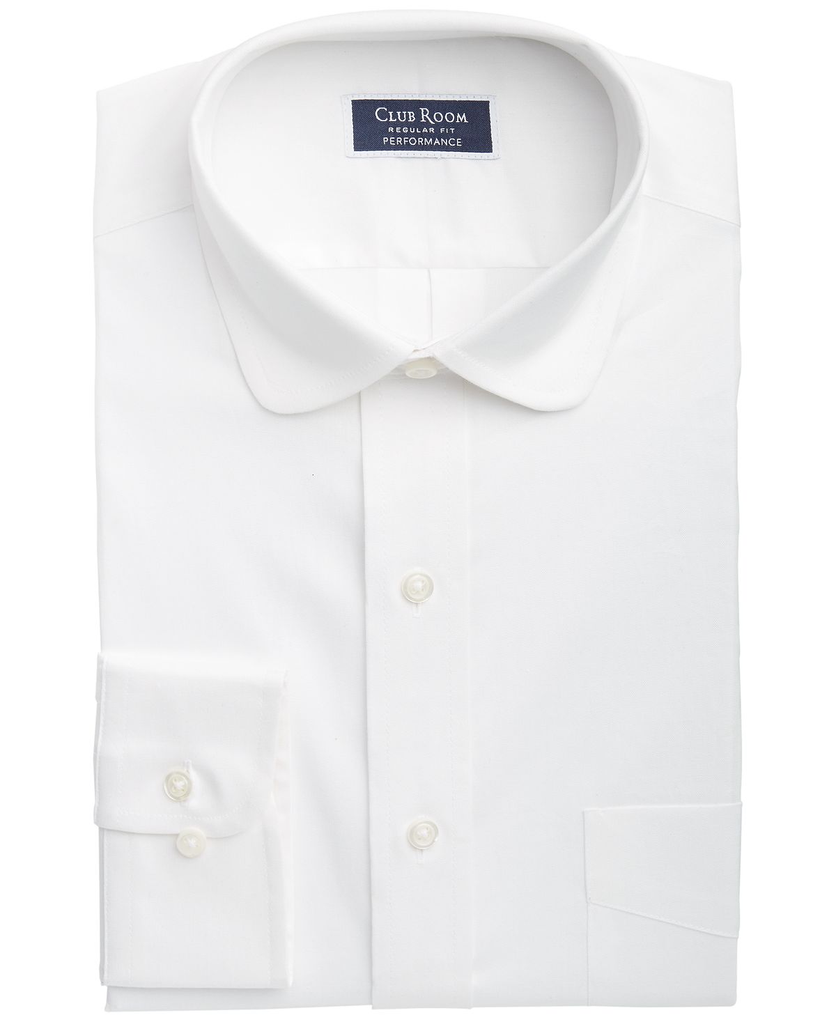 Club Room Classic/regular-fit Performance Stretch Solid Dress Shirt White