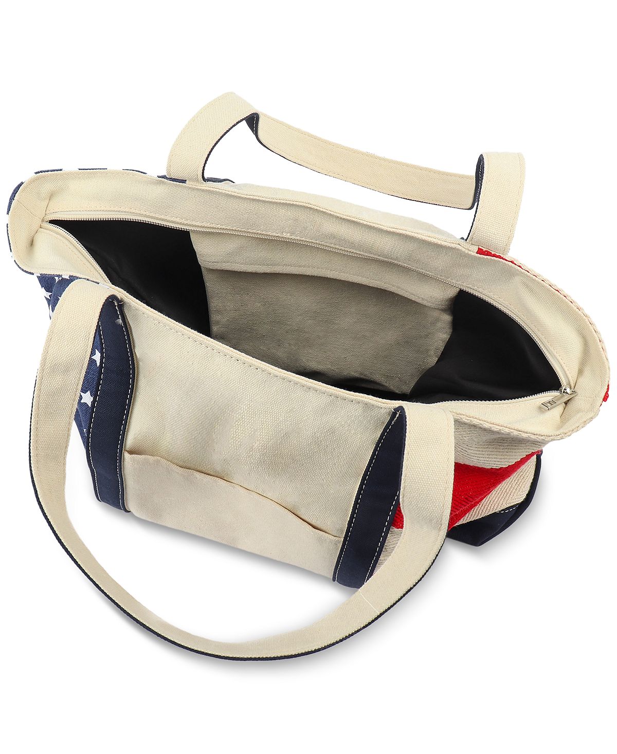 Club Room Holiday Flag Tote White/red/nvy