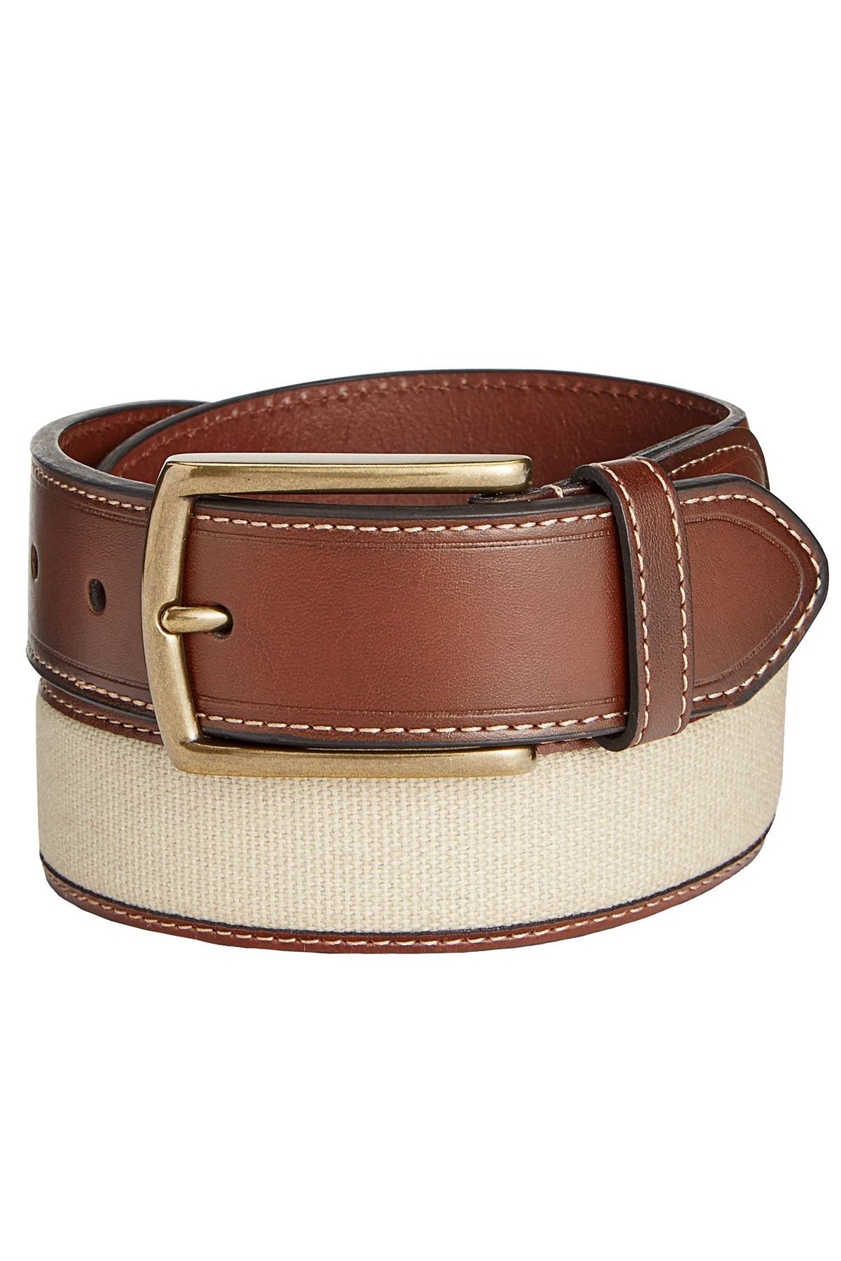 Club Room Khaki/Tan Canvas-Insert Belt