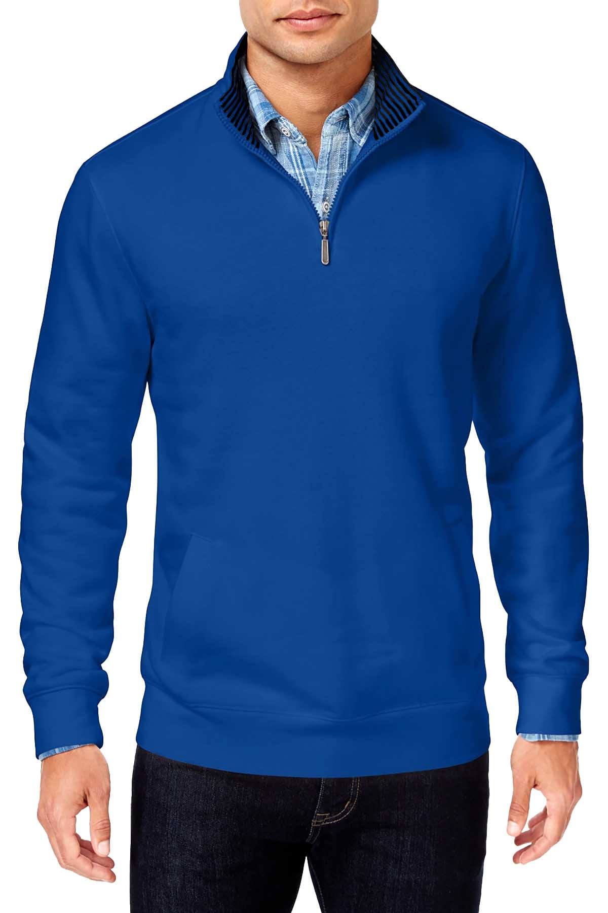 Club Room Lazulite Blue Big/Tall Quarter Zip Pullover