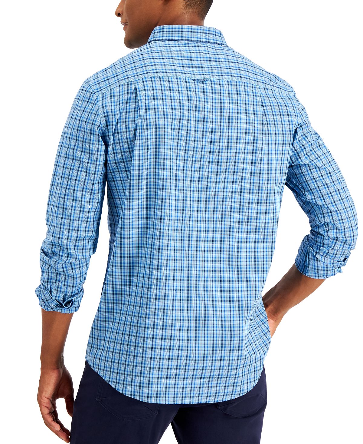 Club Room Multicolor Plaid Shirt Blue Combo