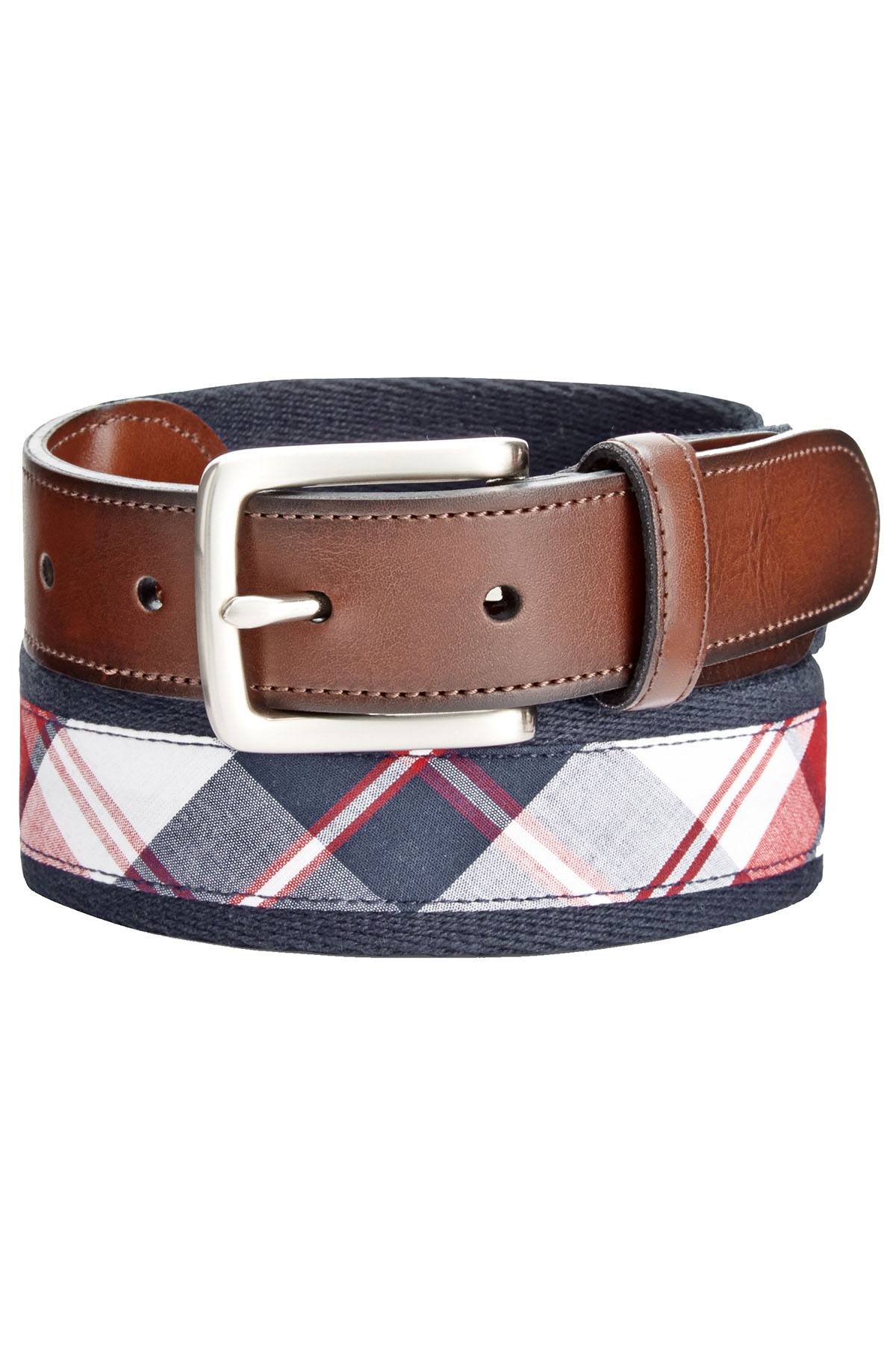 Club Room Navy Madras Web Belt