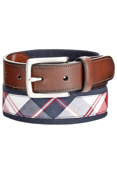 Club Room Navy Madras Web Belt