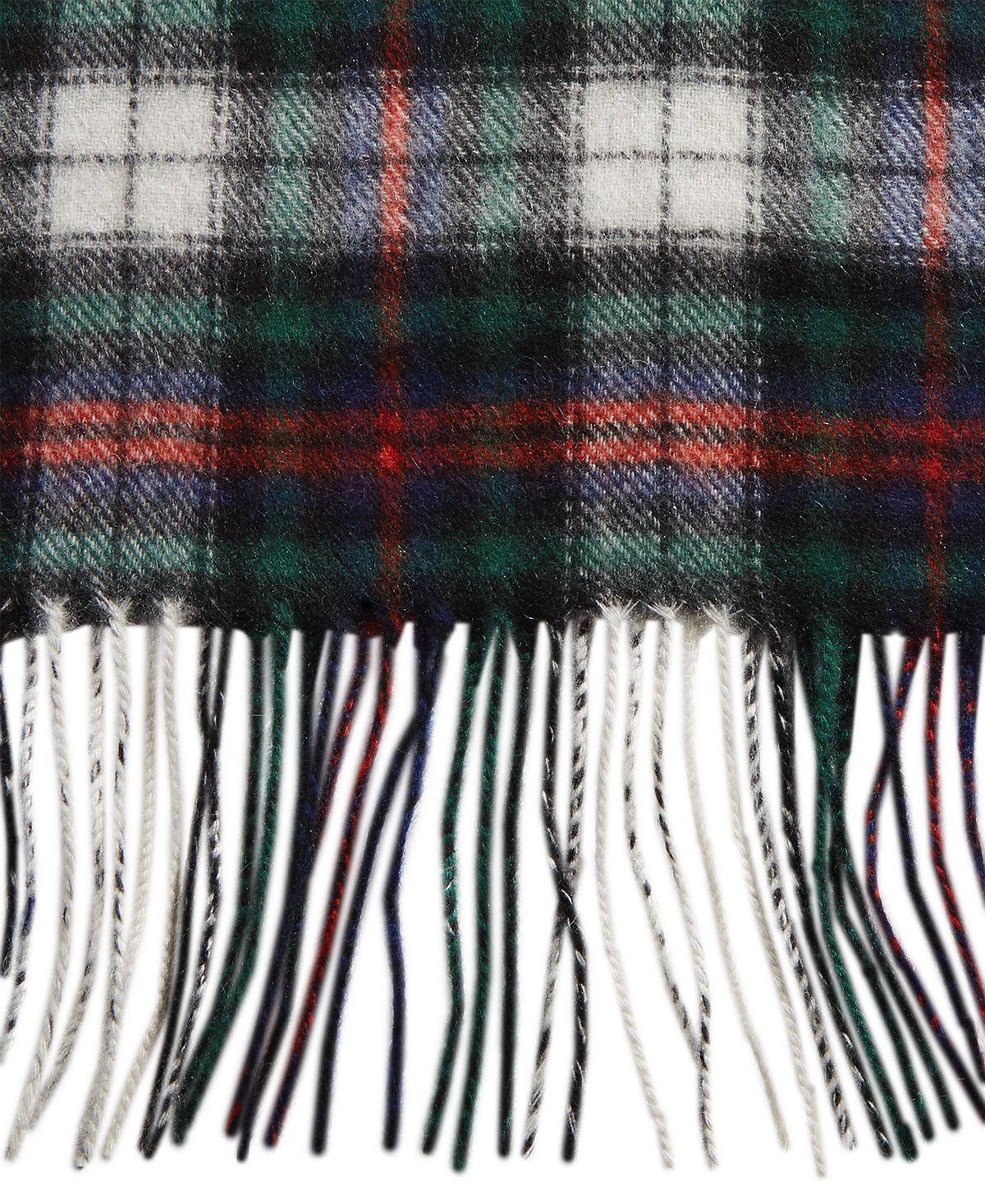 Club Room Plaid Cashmere Scarf Red/Green/White Combo