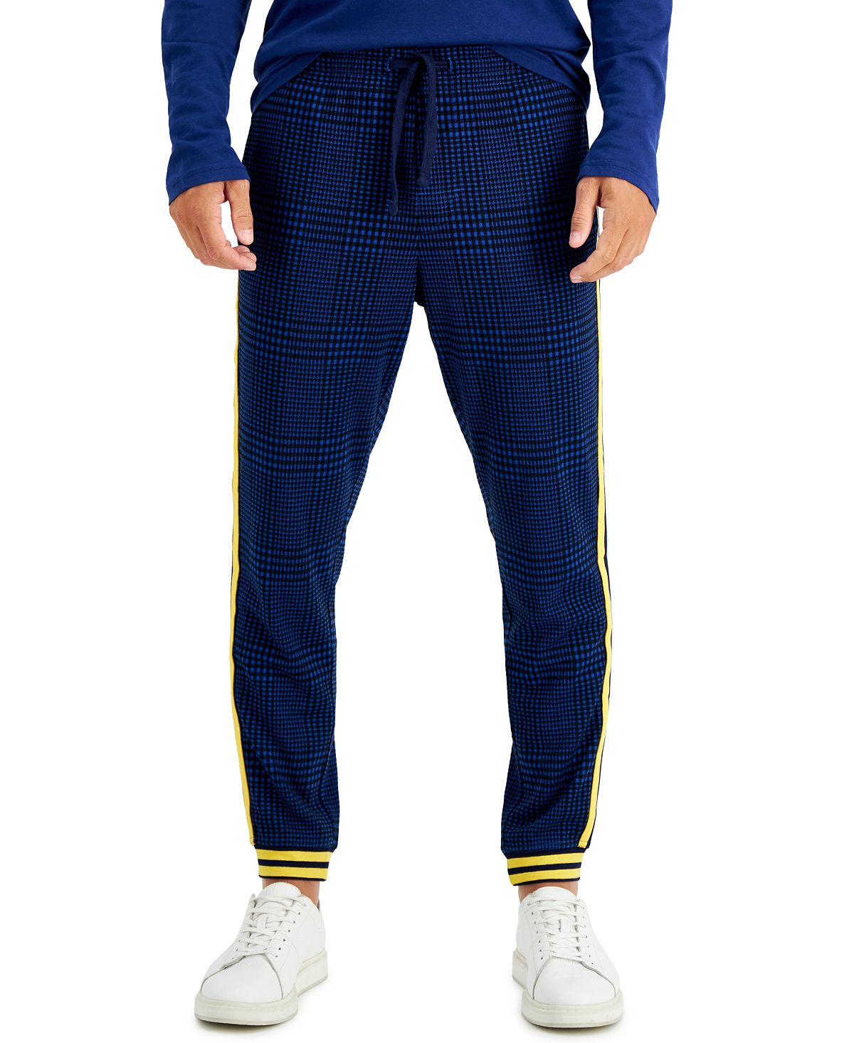 Club Room Plaid Jogger Pants Laser Blue
