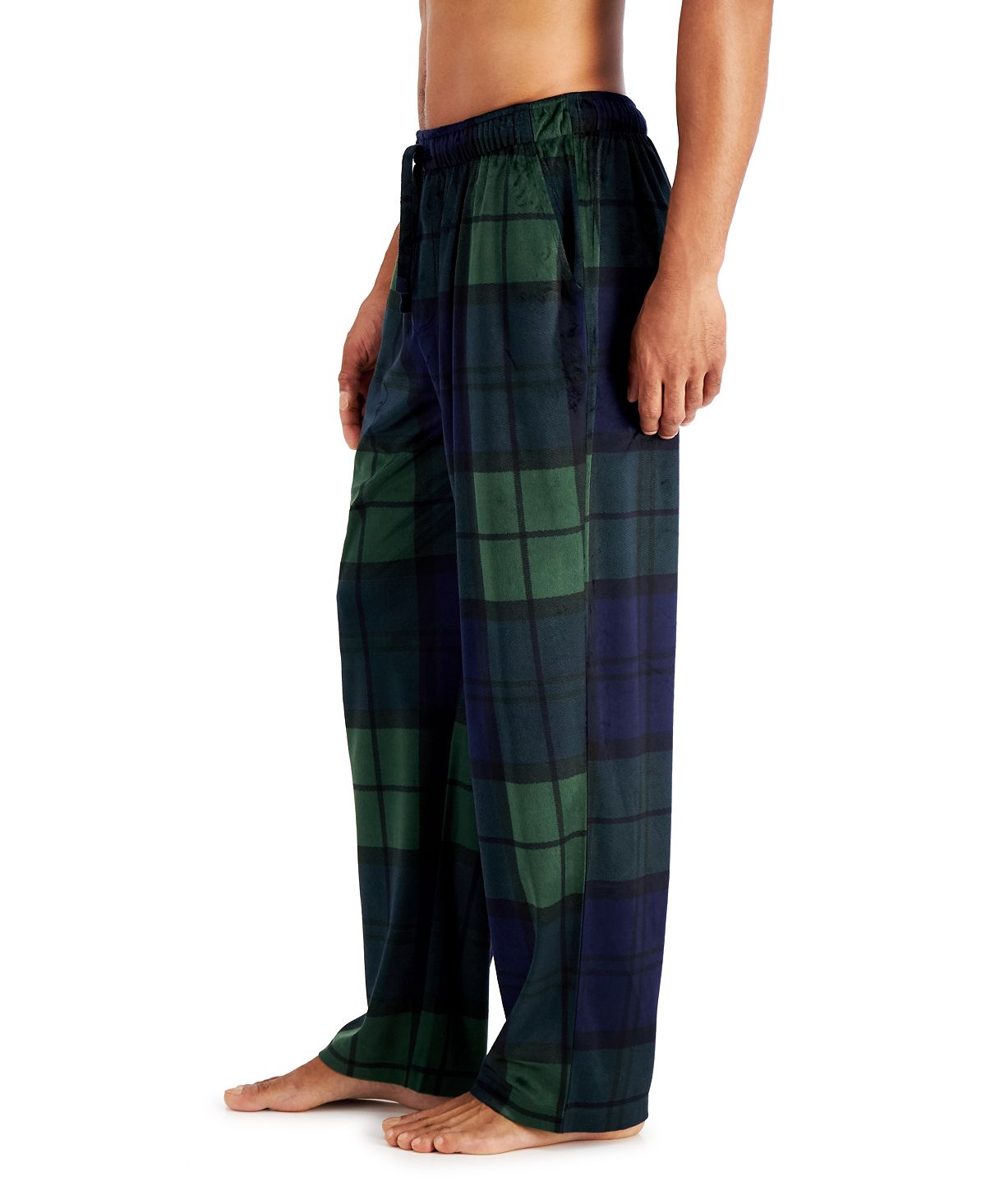 Club Room Printed Fleece Pajama Pants Hunter Navy