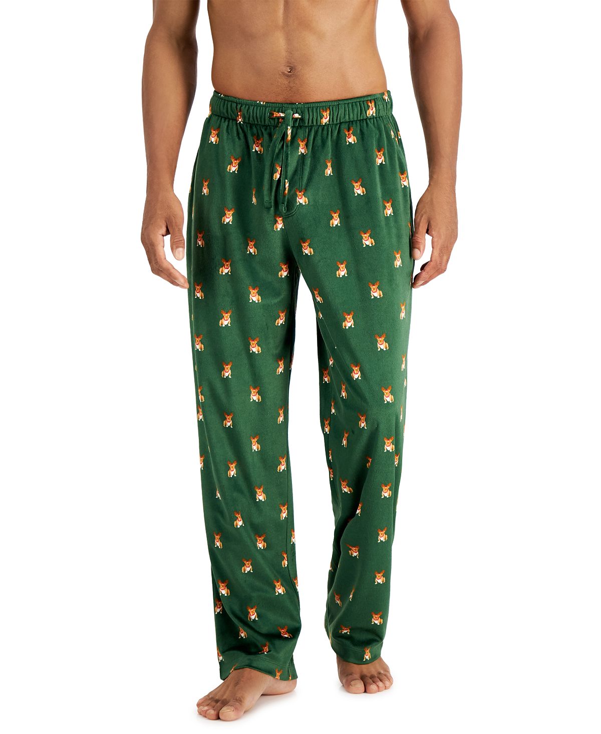Club Room Printed Fleece Pajama Pants Reindeer Dog