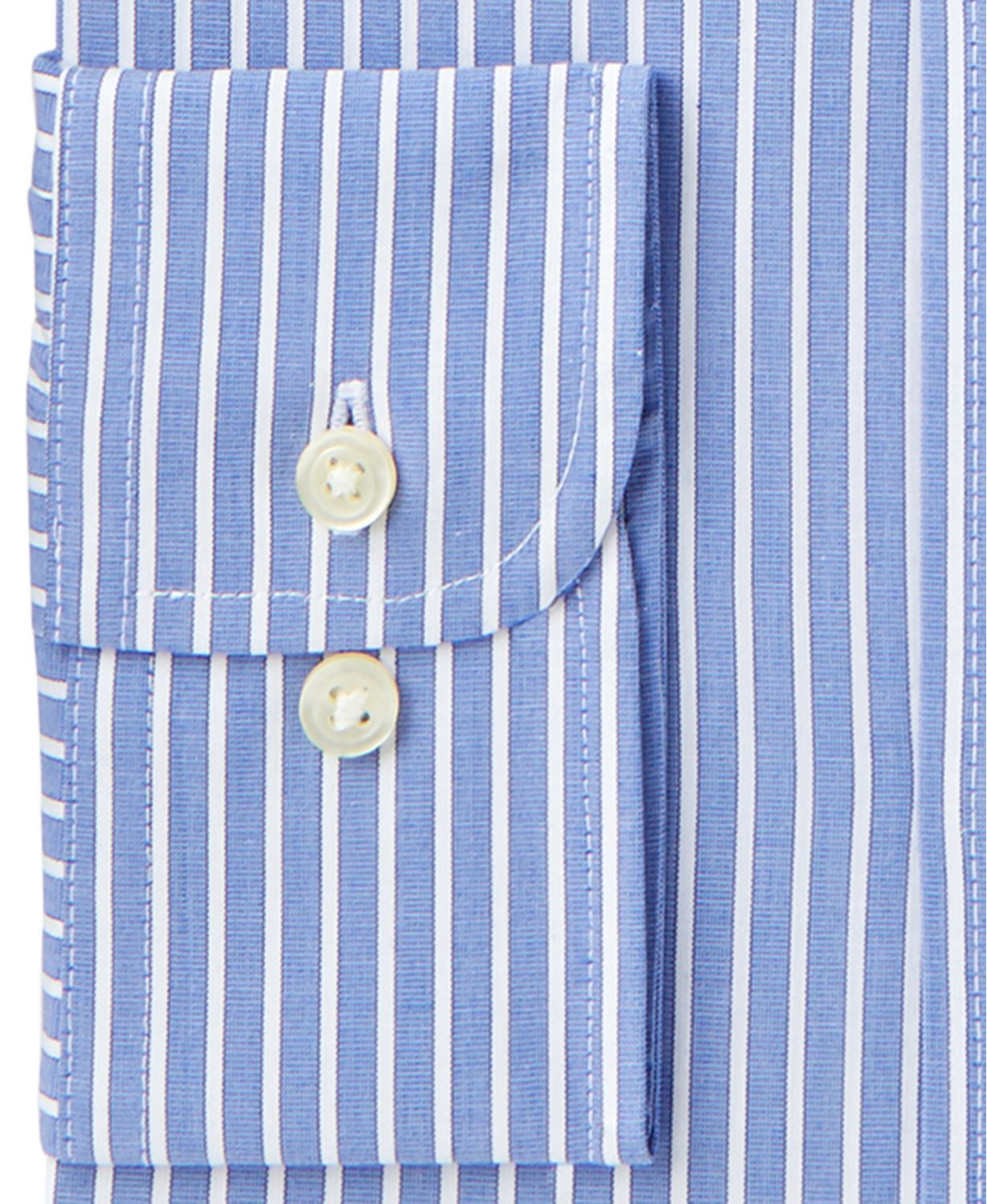 Club Room Slim-fit Performance Wrinkle-resistant Striped Dress Shirt Blue
