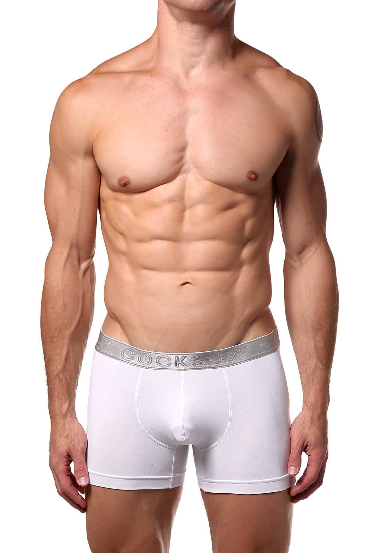 Cocksox White/Silver Shimmer Contour Pouch Boxer Brief