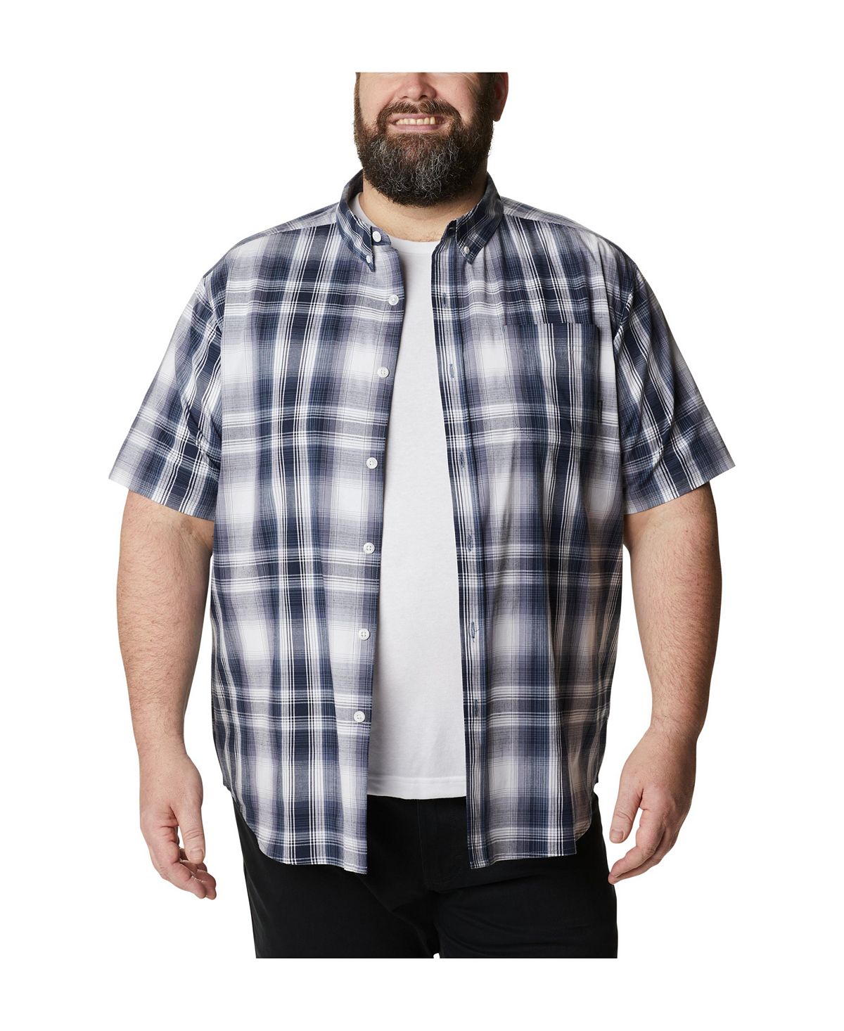 Columbia Big & Tall Rapid Rivers™ Ii Short Sleeve Shirt Collegiate Navy Ombre Plaid