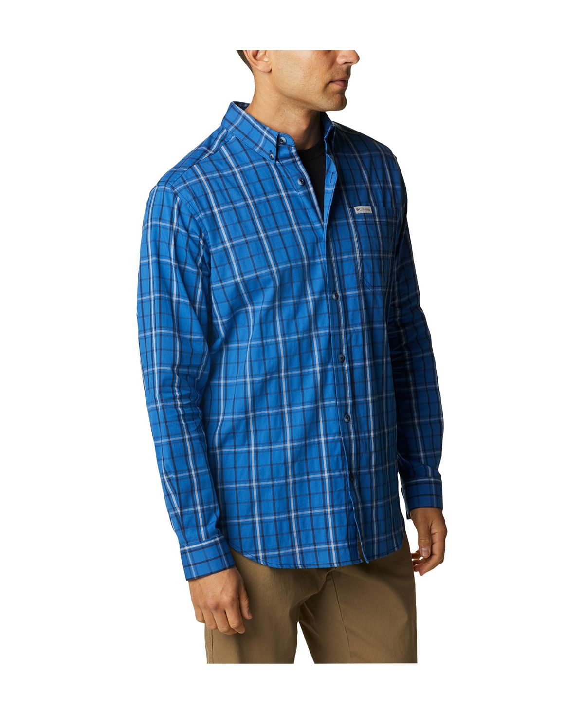 Columbia Rapid Rivers Ii Long Sleeve Shirt Bright Indigo Tartan Grid