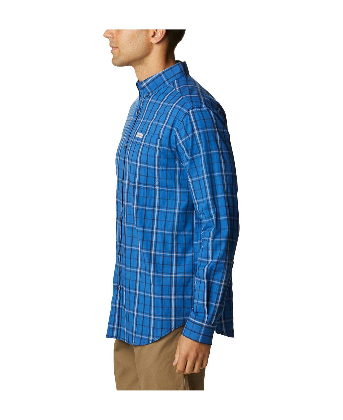 Columbia Rapid Rivers Ii Long Sleeve Shirt Bright Indigo Tartan Grid