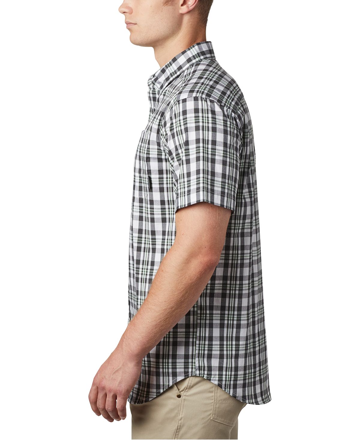 Columbia Rapid Rivers Short Sleeve Shirt Shark Medium Plaid