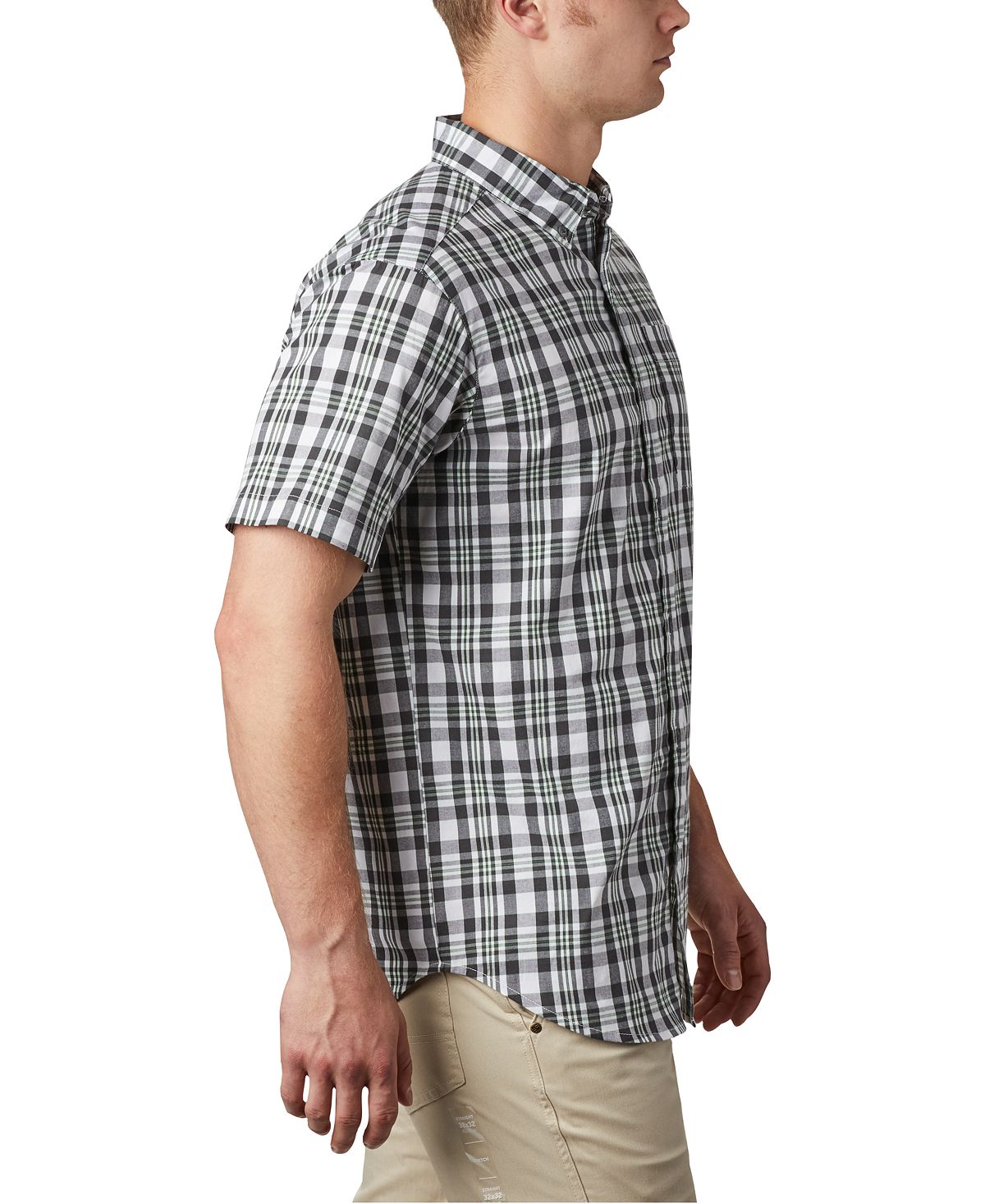 Columbia Rapid Rivers Short Sleeve Shirt Shark Medium Plaid