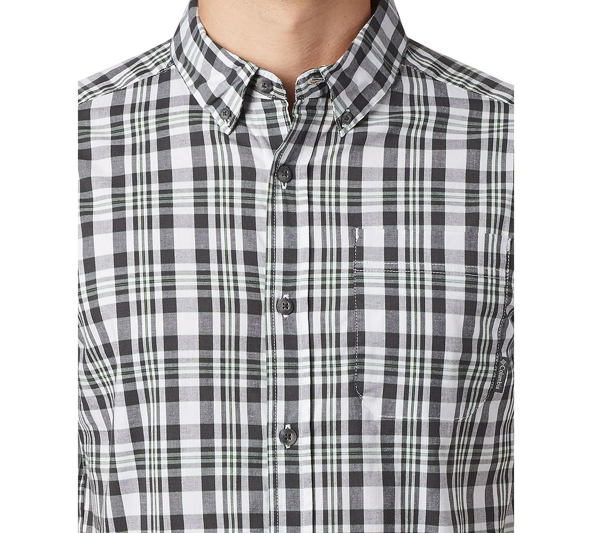 Columbia Rapid Rivers Short Sleeve Shirt Shark Medium Plaid