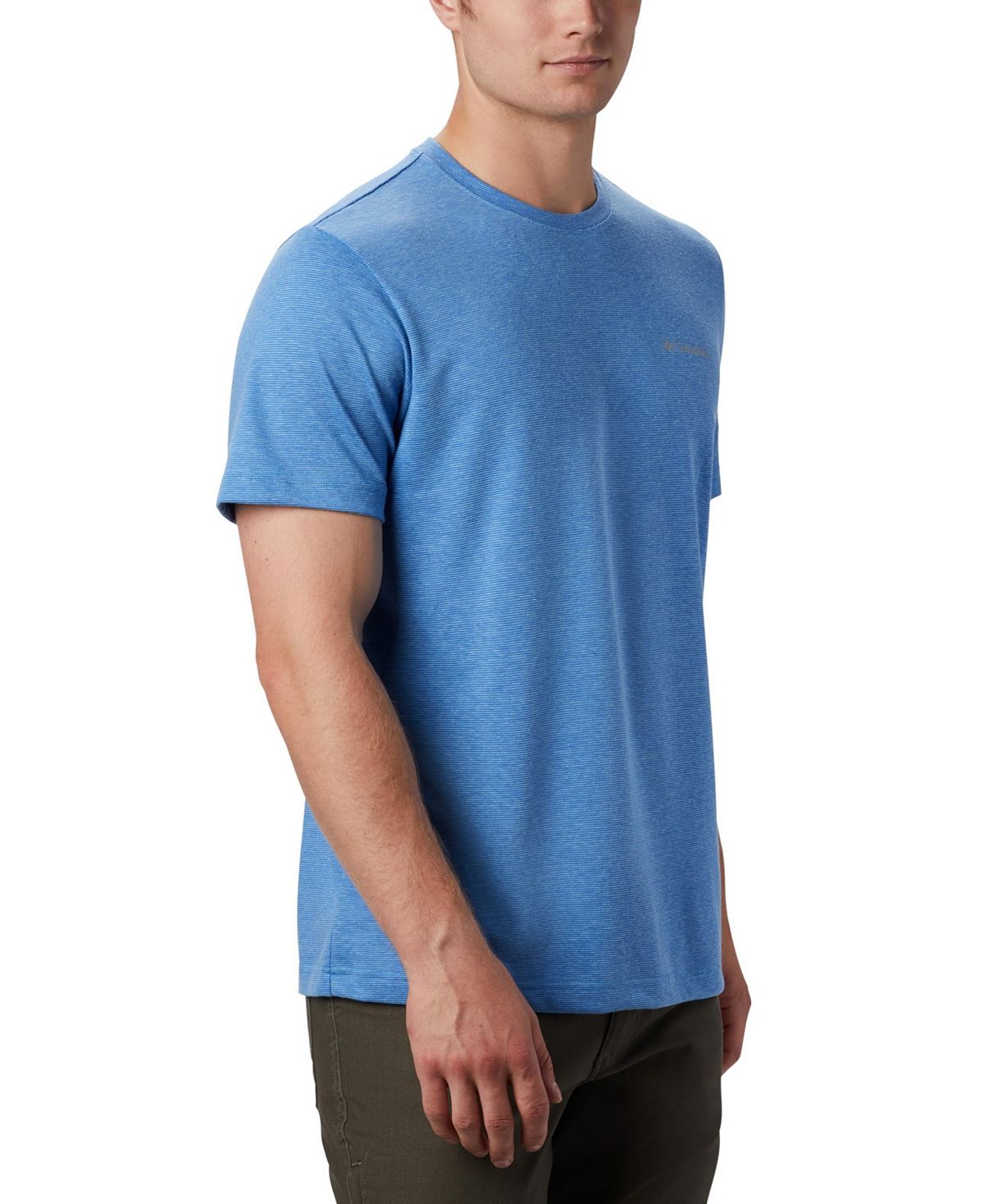Columbia Thistletown Ridge Uvf-30 Crew T-shirt Clear Water Azul Stripe