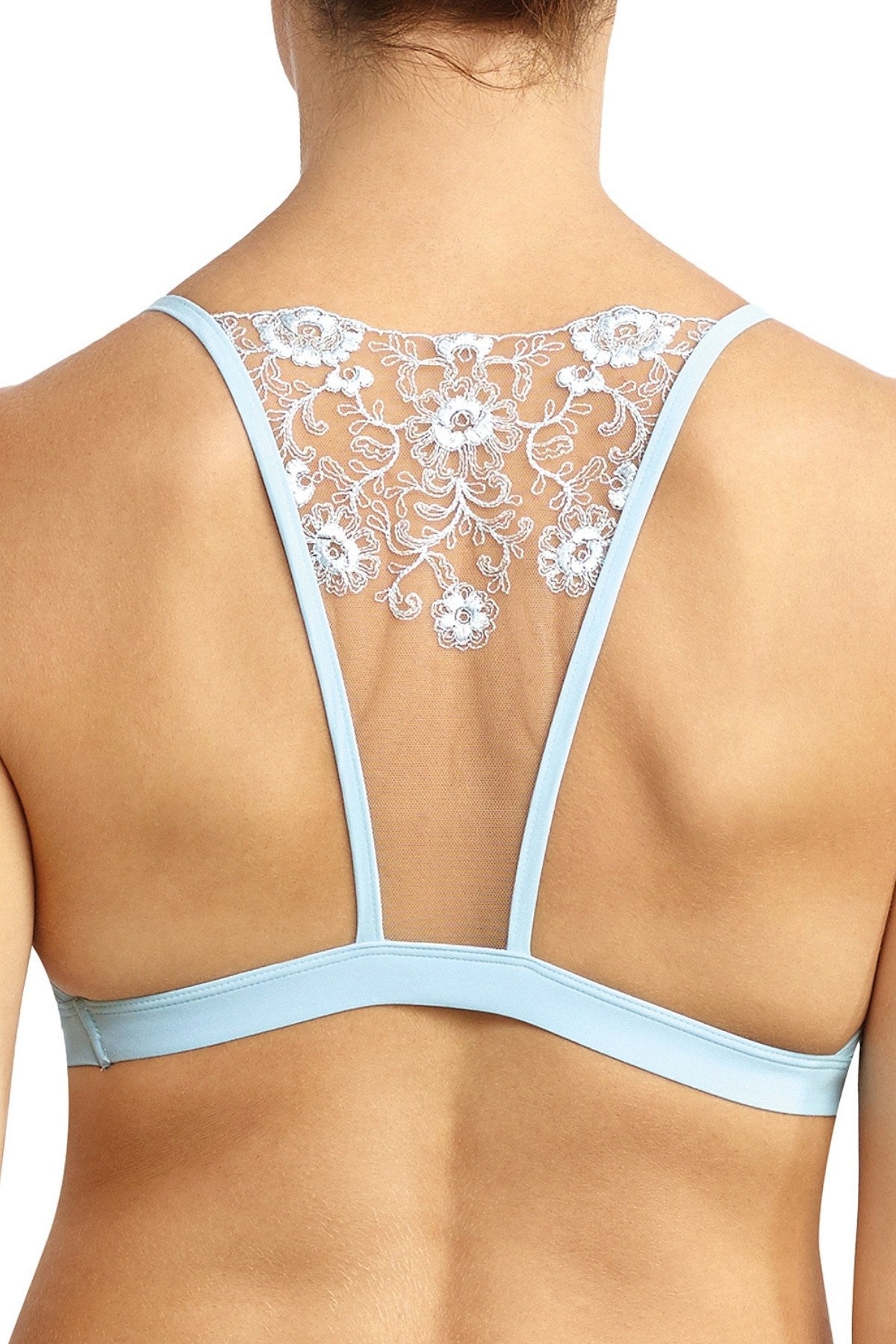 Commando Something-Blue Embroidered Crown Bralette