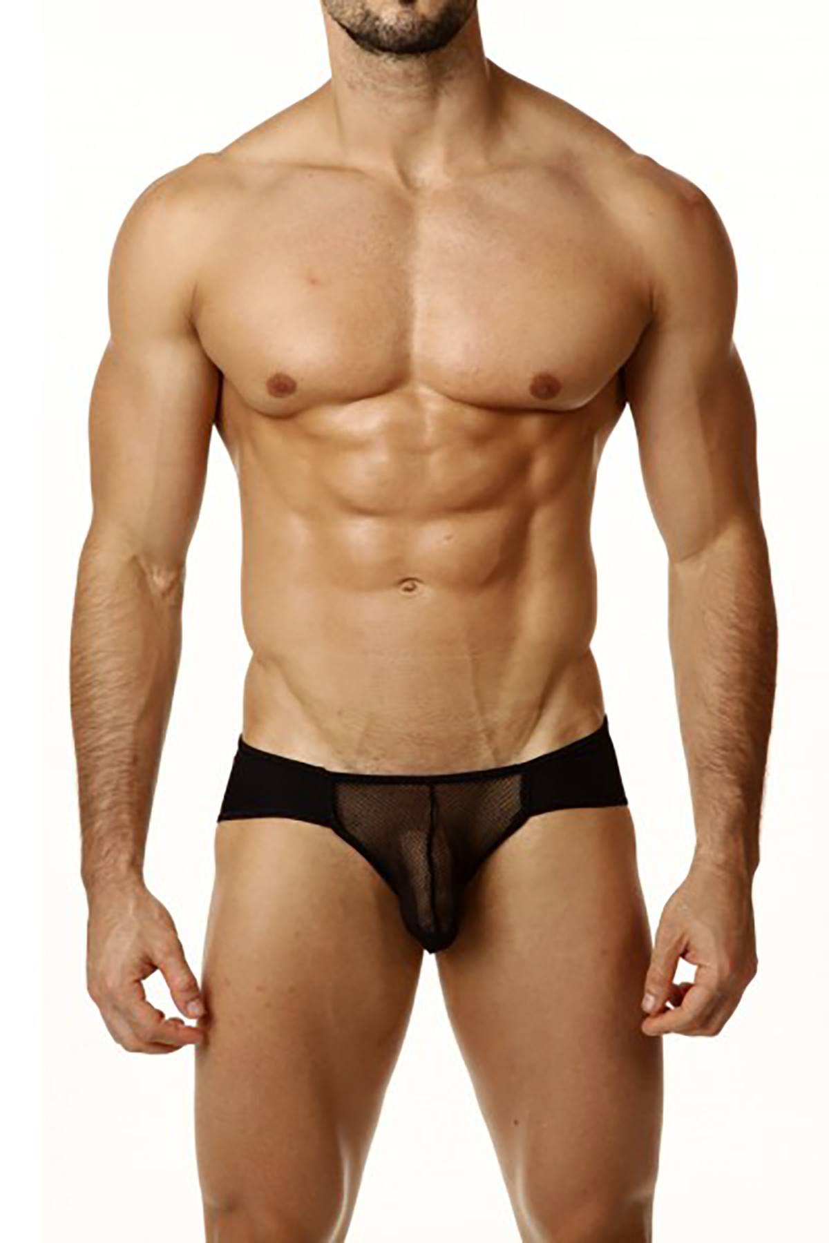 Cover Male Black Sheer Pouch Bikini Brief