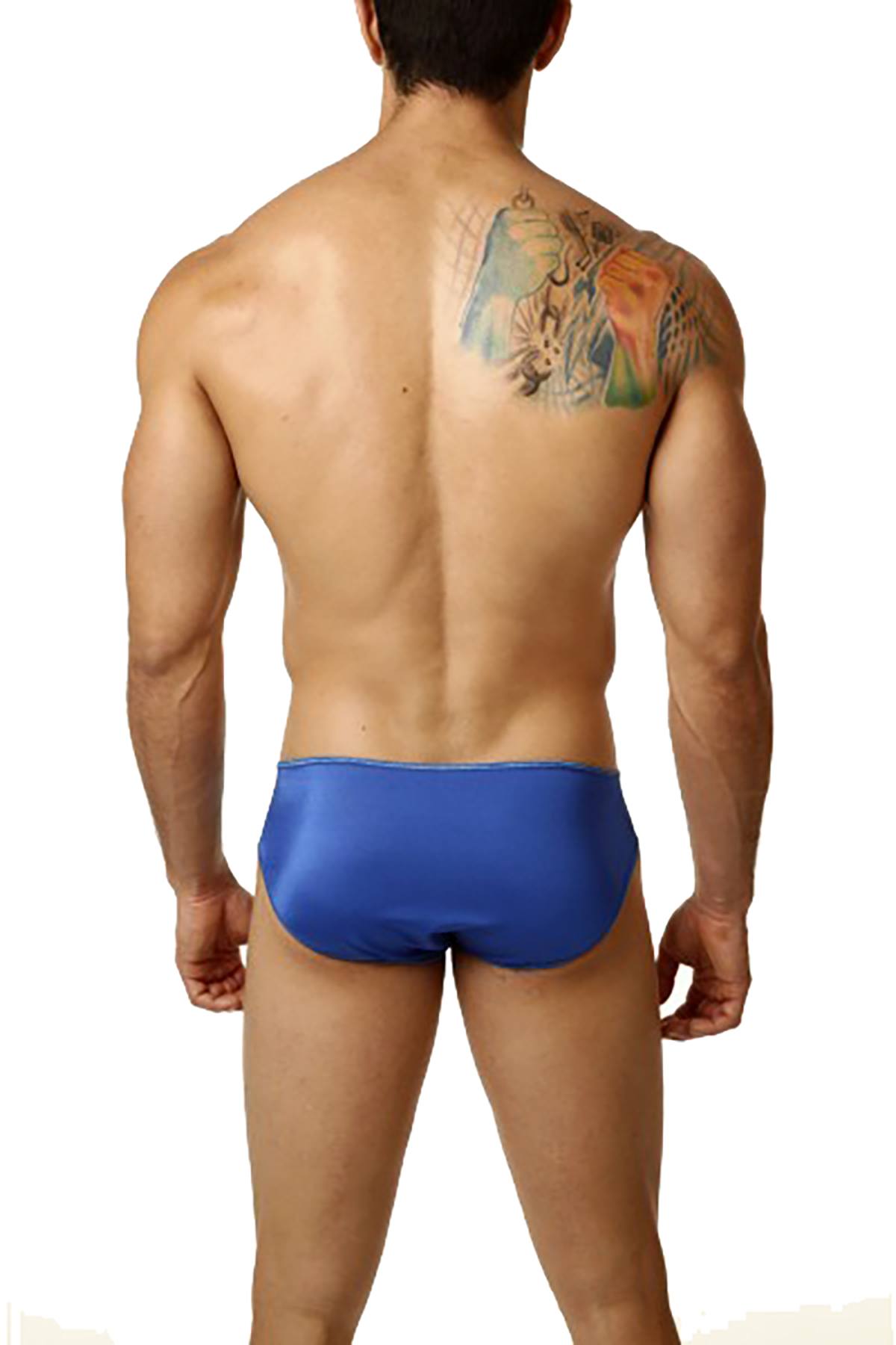 Cover Male Royal-Blue Sheer Pouch Bikini Brief