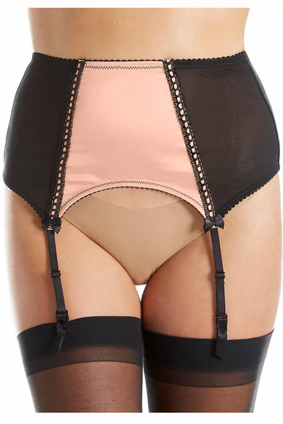 Crème Bralée Peach Amanda Satin Garter-Belt