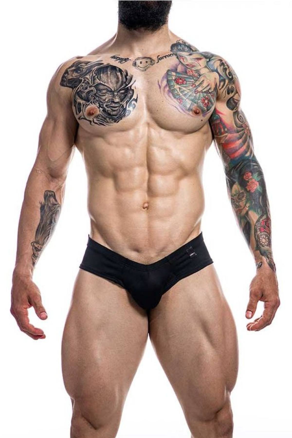 Cut For Men Black High Cut Cheeky Brief