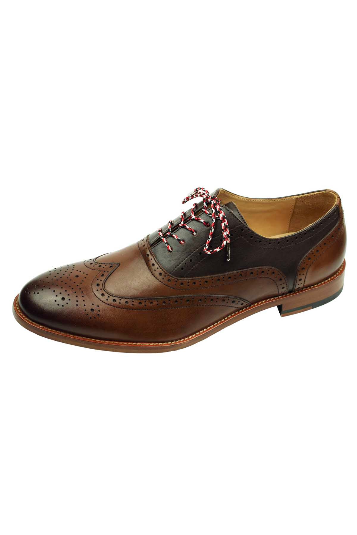 DIBI Black/Red/White Patterned Dress Shoelaces w/ Silver Aglets