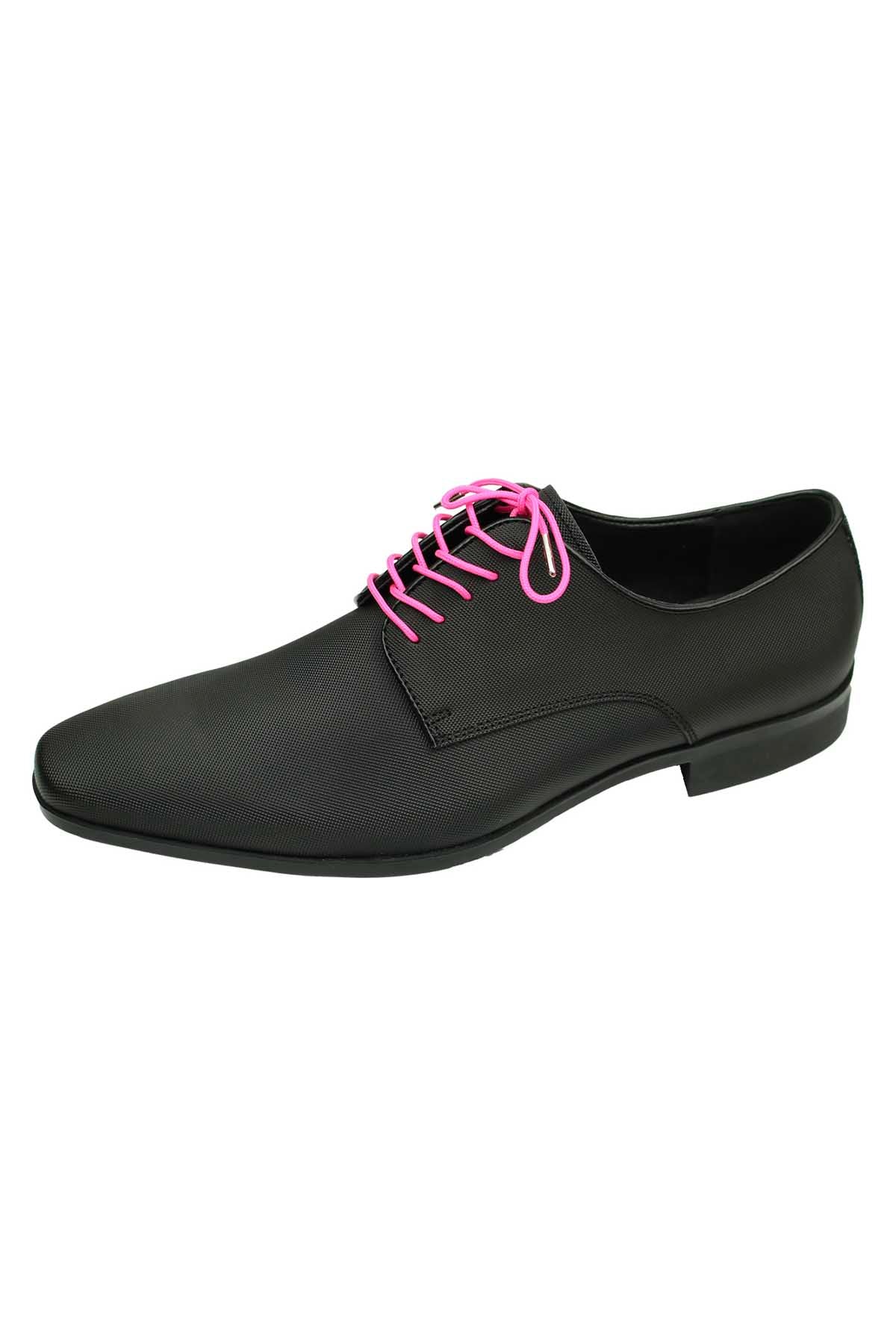 DIBI Bright-Pink Dress Shoelaces w/ Silver Aglets