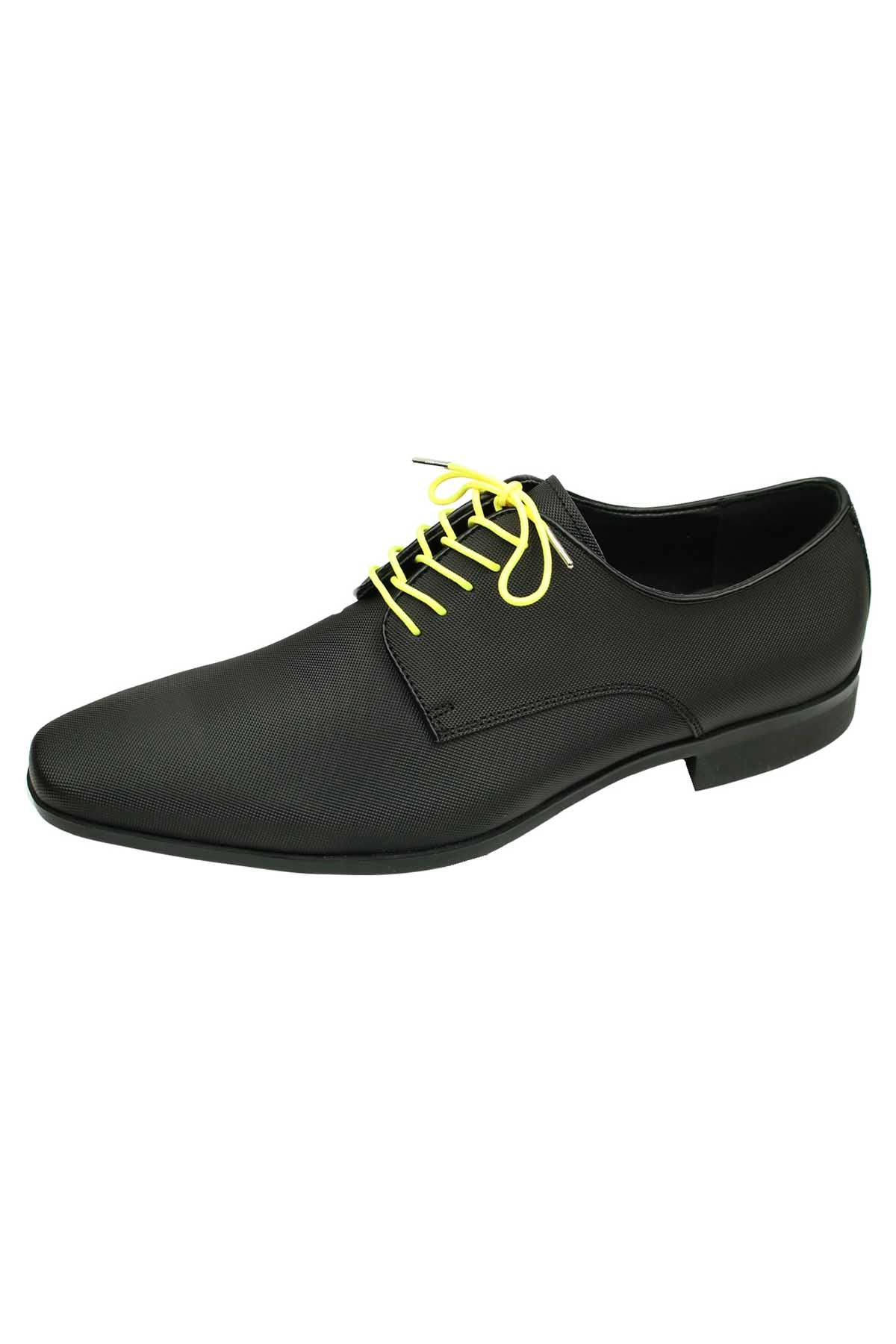 DIBI Bright-Yellow Dress Shoelaces w/ Silver Aglets