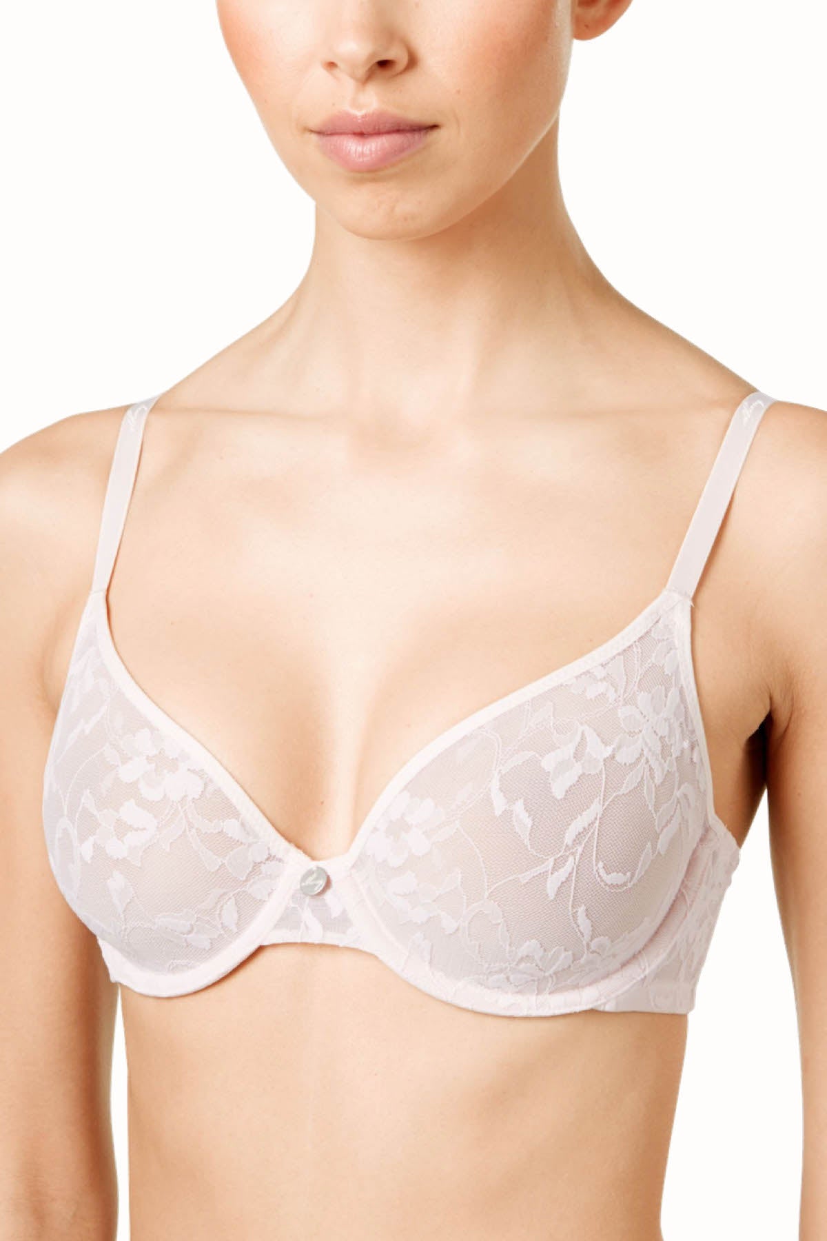 DKNY Ballet-Pink Unlined Lace Signature Bra – CheapUndies