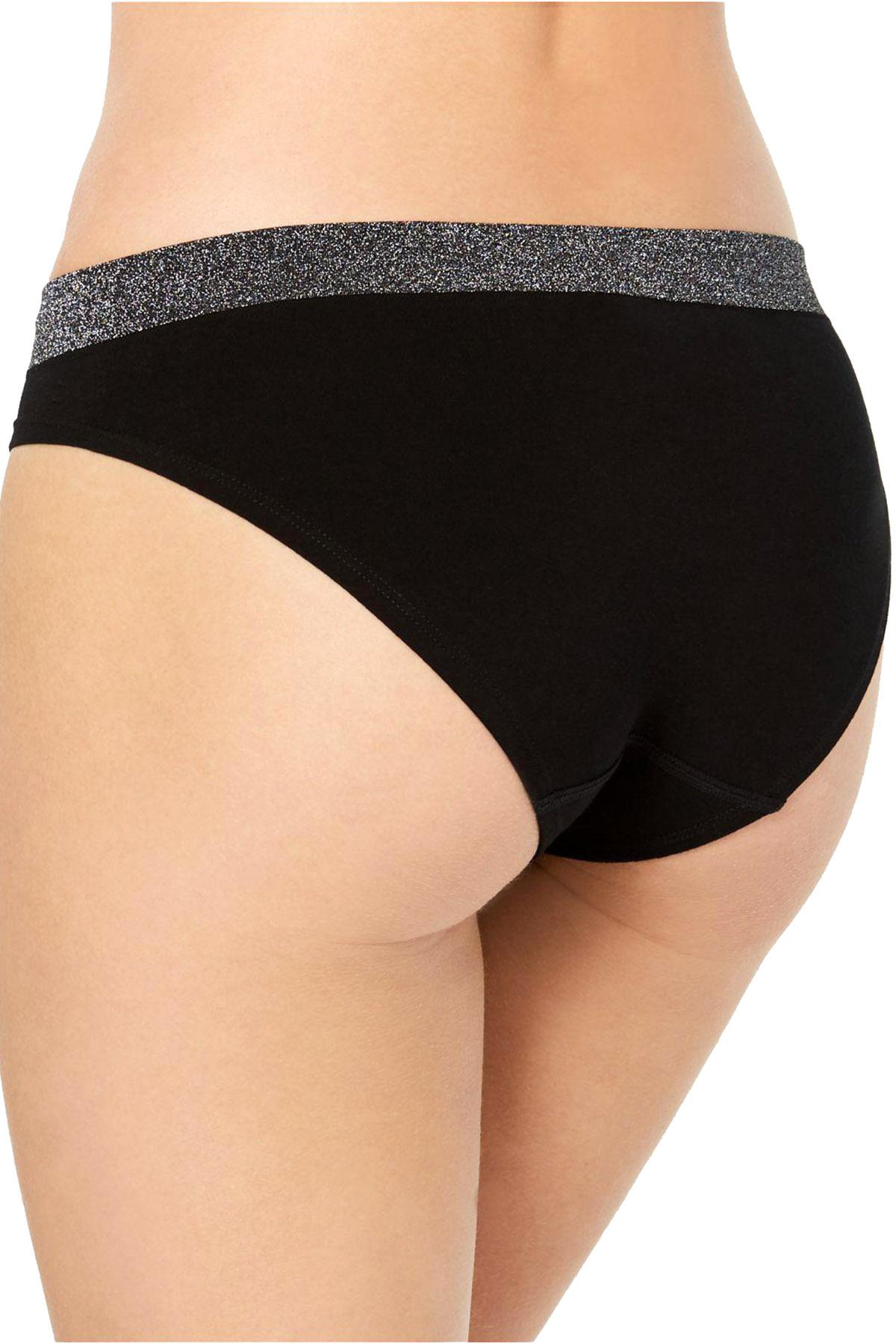 DKNY Black/Silver Sparkle Seamless Stretch Bikini Brief