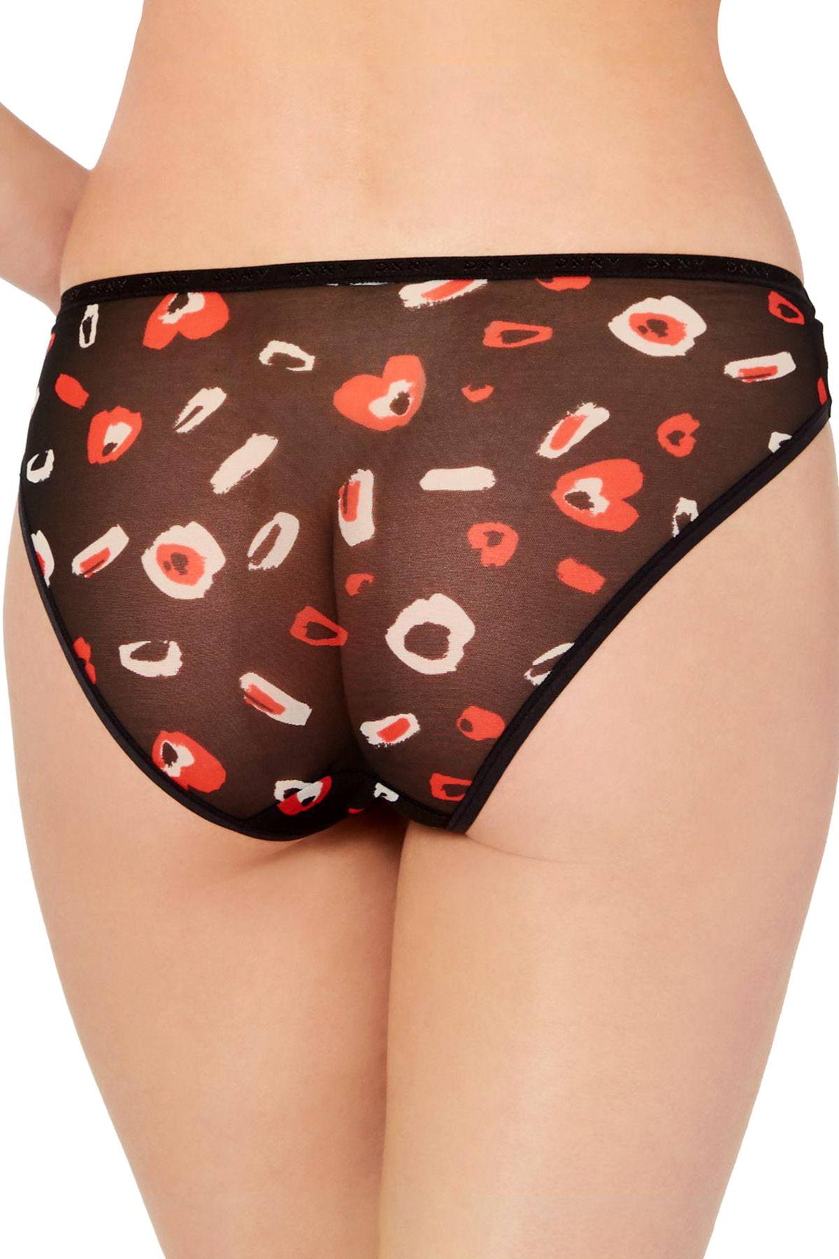 DKNY Brush Heart Printed Logo Mesh Bikini Brief