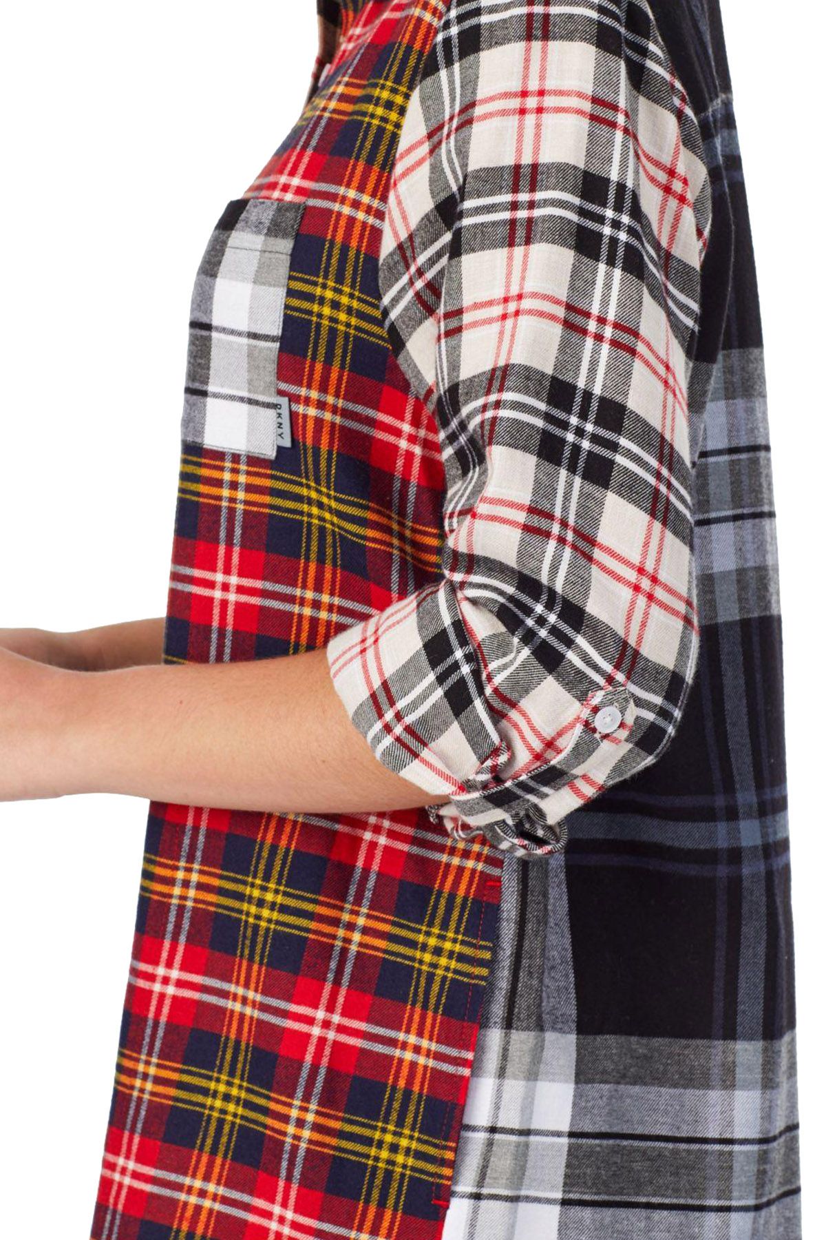 DKNY Multicolor Plaid Patchwork Sleep Shirt