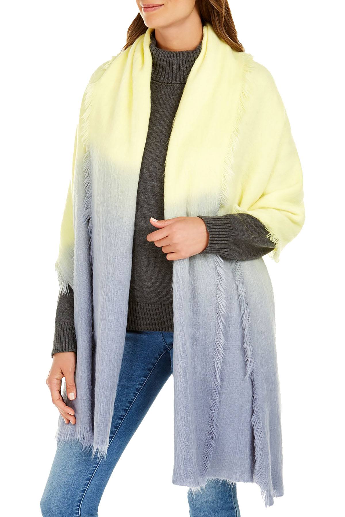 DKNY Neon Yellow Woven Ombré Scarf