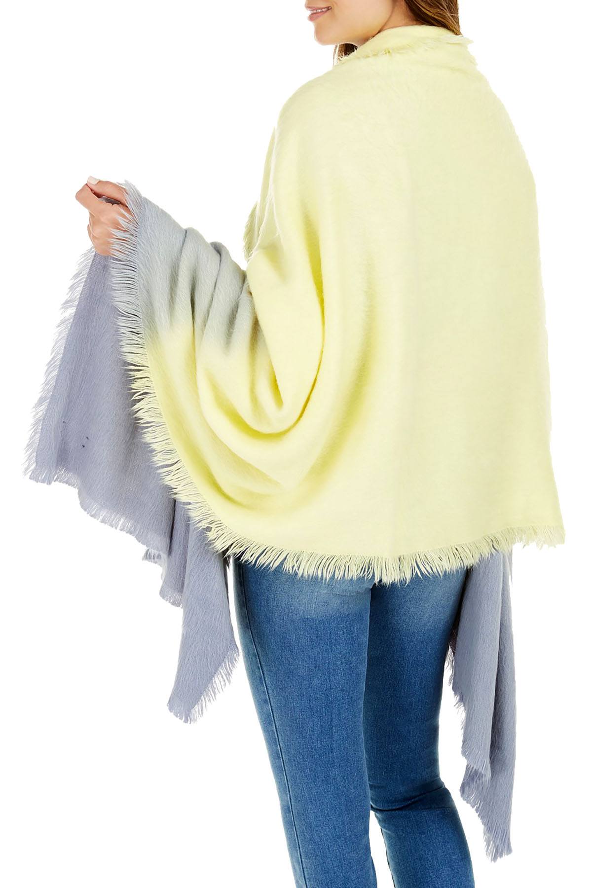 DKNY Neon Yellow Woven Ombré Scarf