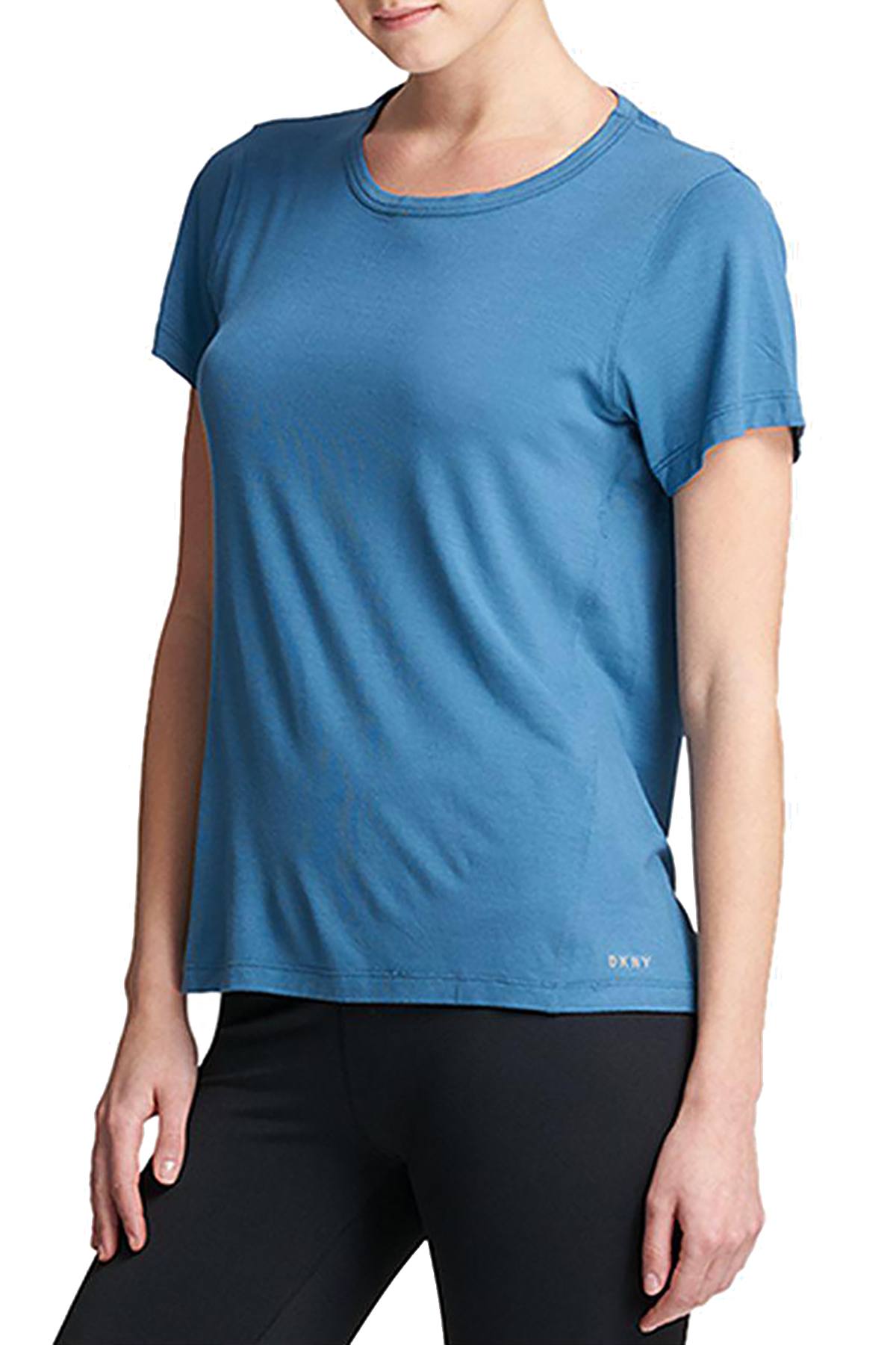 DKNY Ocean-Blue Mesh Racerback T-Shirt