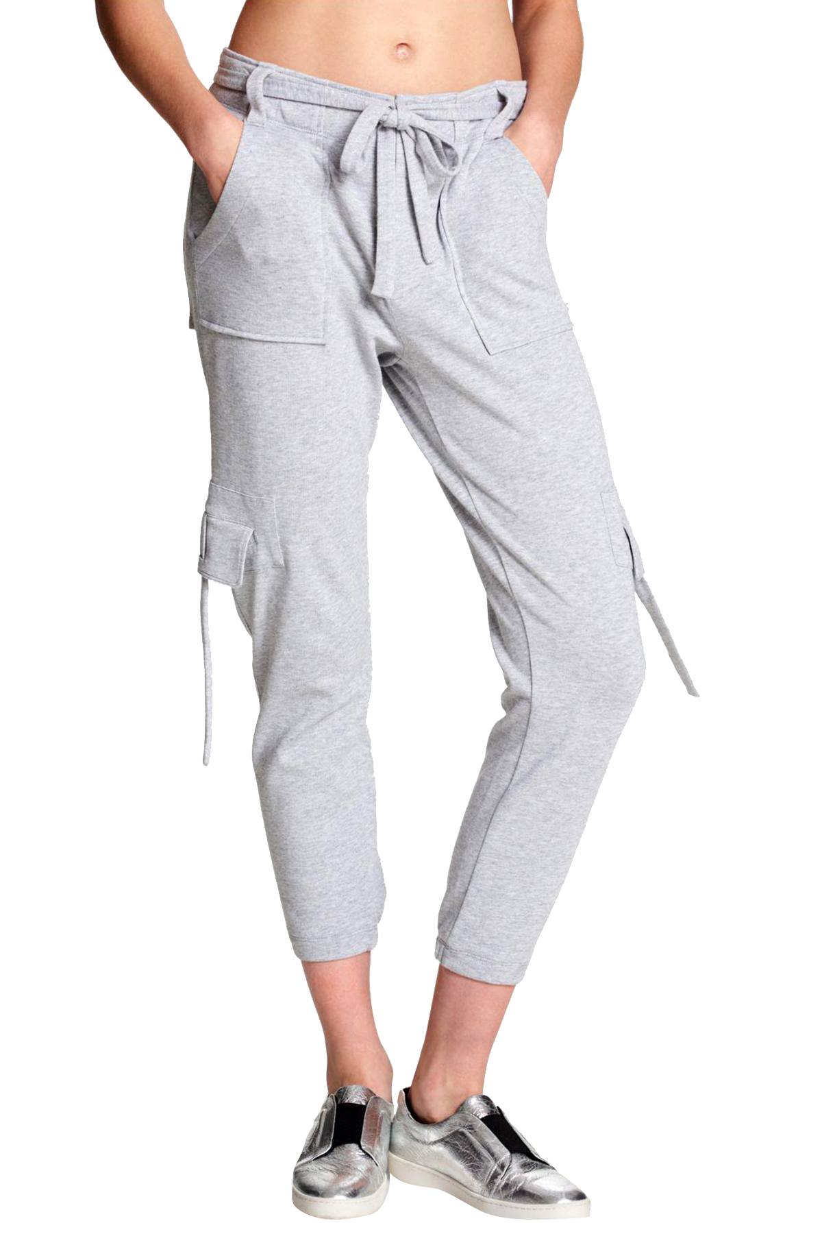 DKNY Sport Dove Heather Grey Cropped Cargo Performance Sweatpant